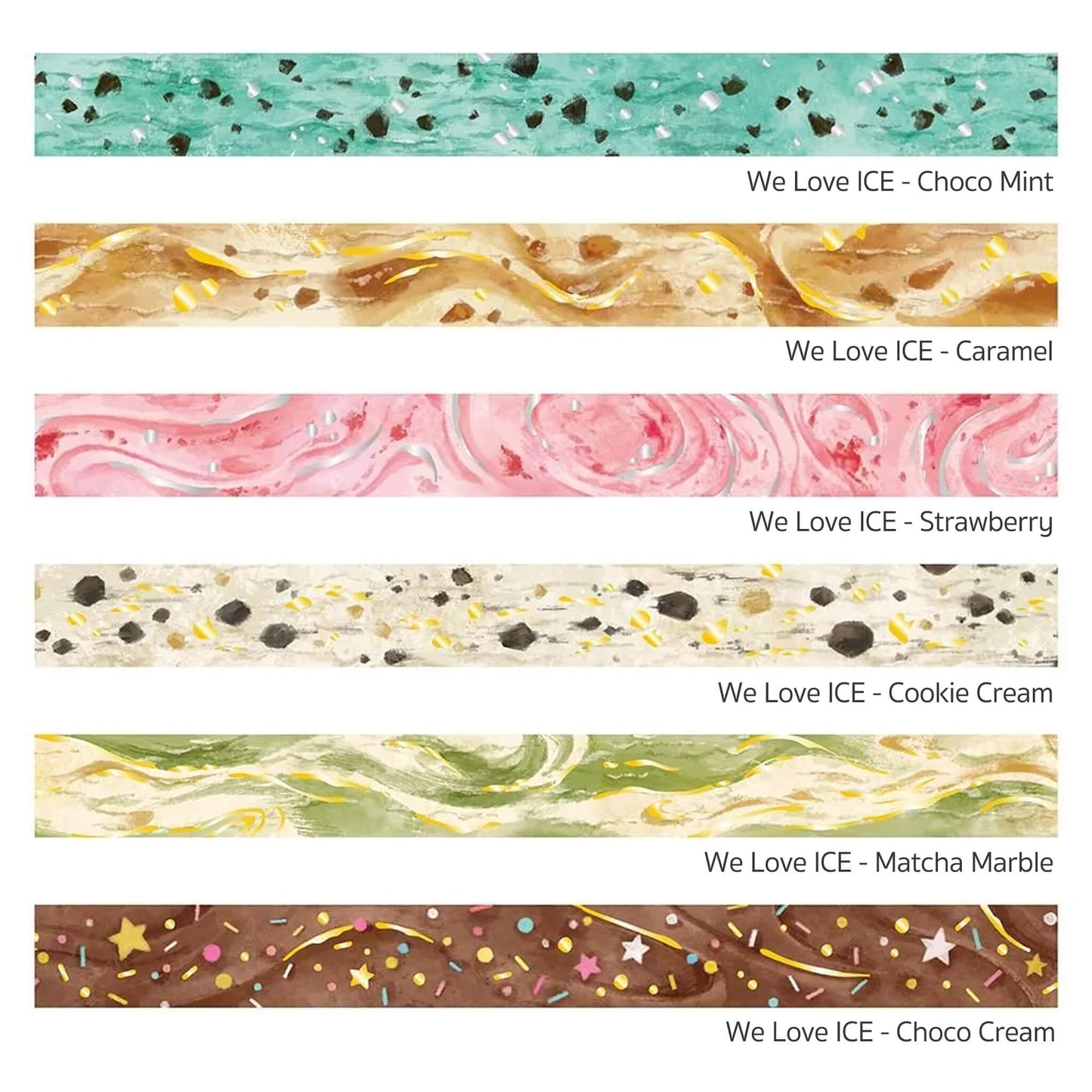 BGM Foil Washi Tape We Love ICE - Strawberry - Washi Tapes