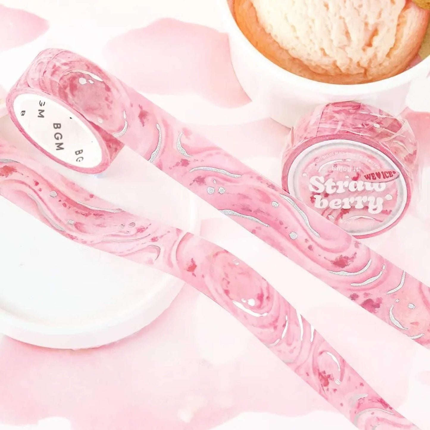 BGM Foil Washi Tape We Love ICE - Strawberry - Washi Tapes