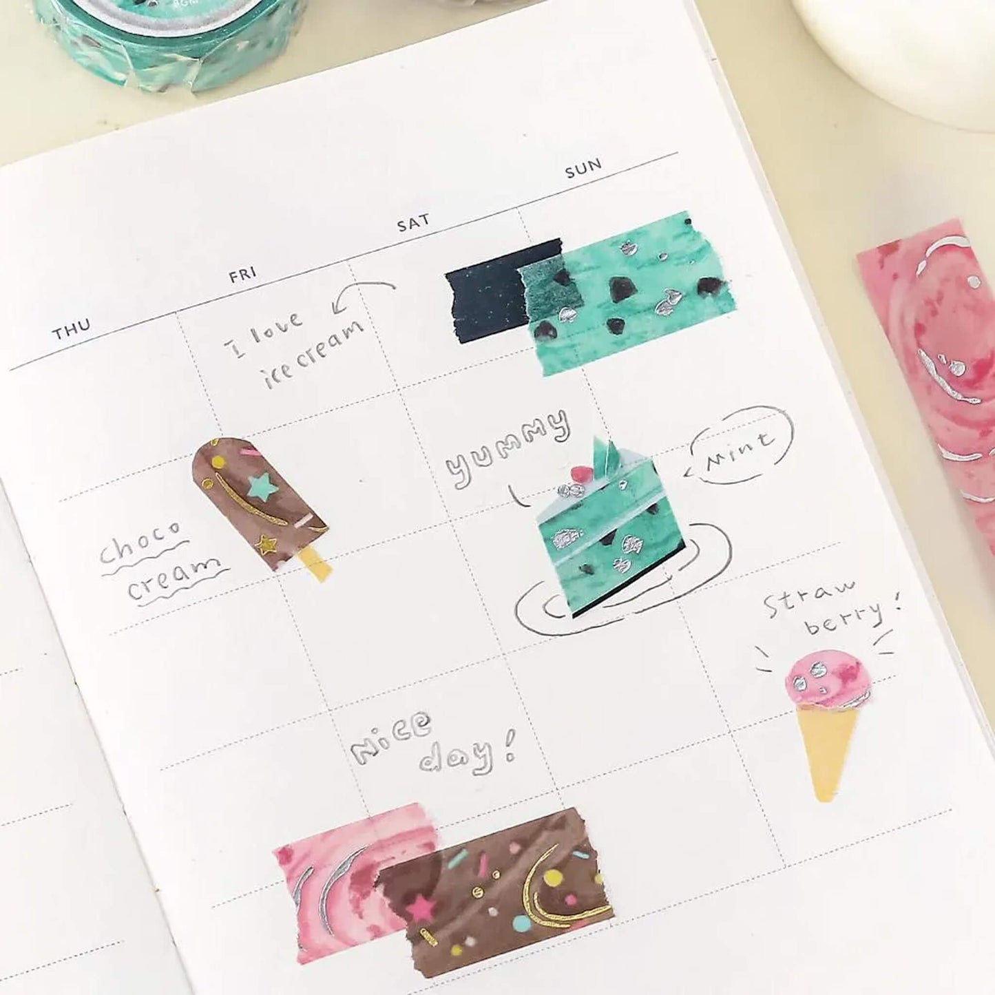 BGM Foil Washi Tape We Love ICE - Strawberry - Washi Tapes