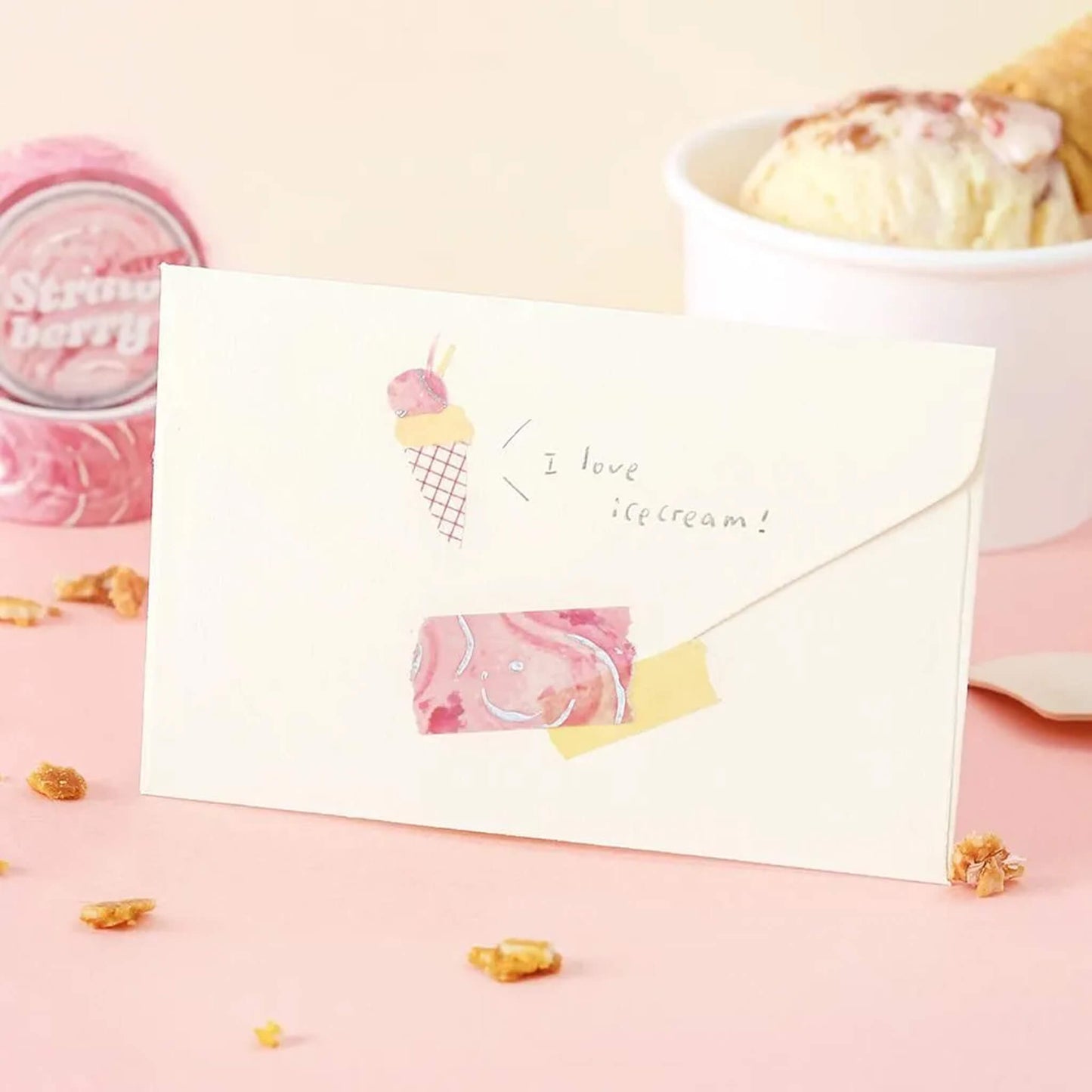 BGM Foil Washi Tape We Love ICE - Strawberry - Washi Tapes
