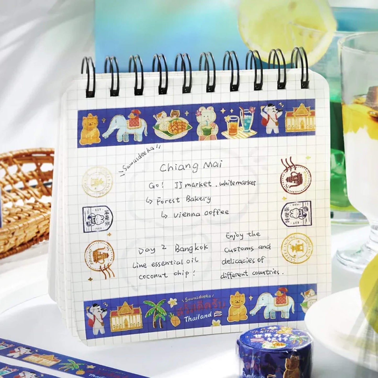 BGM Foil Washi Tape World Café Travelogue - Thailand - Washi Tapes