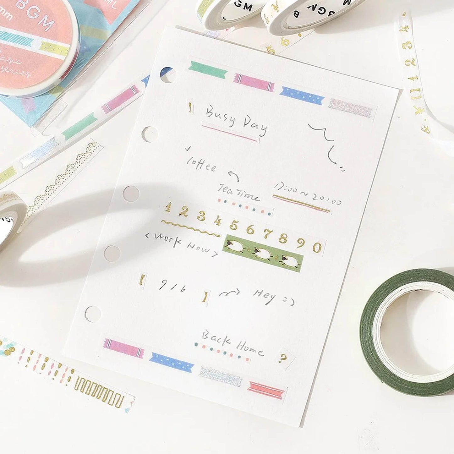 BGM Washi Tape Basic Foil Slim - Ribbon Index - Washi Tapes