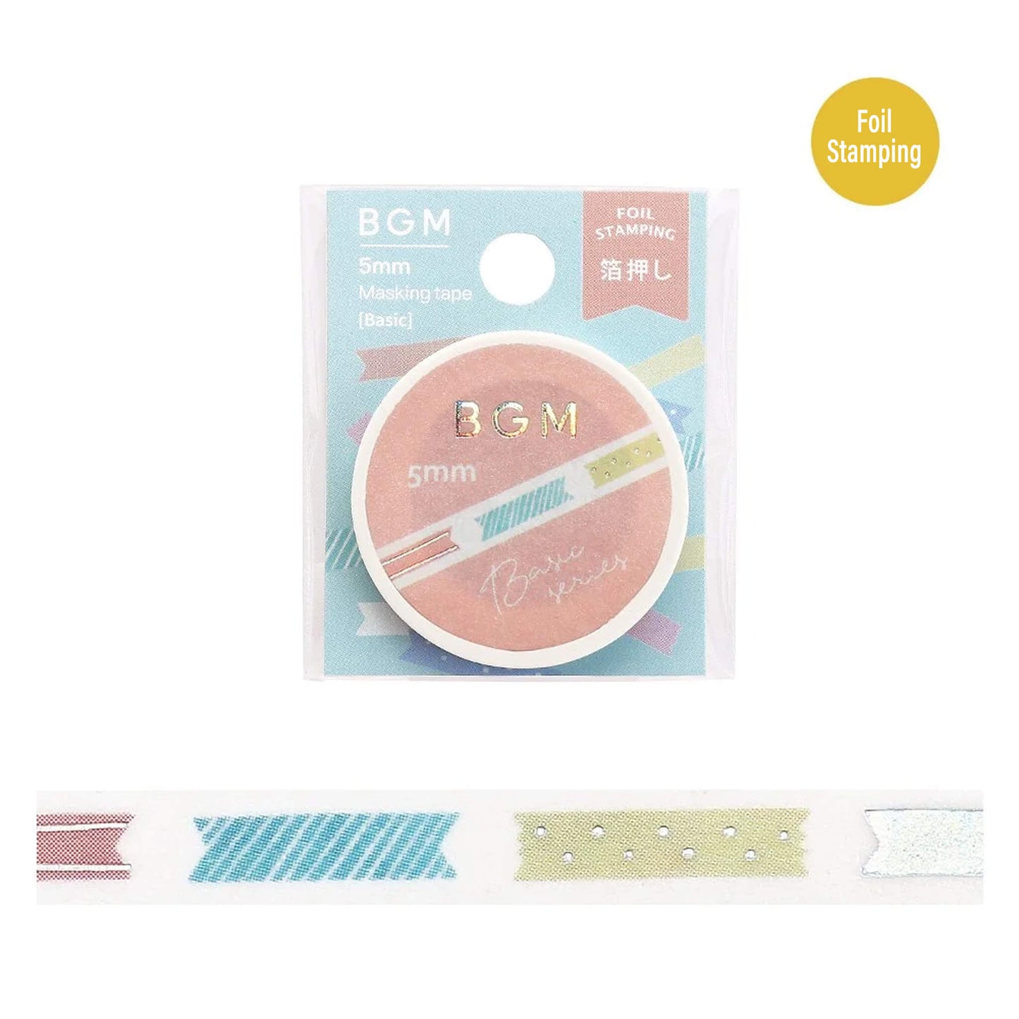 BGM Washi Tape Basic Foil Slim - Ribbon Index - Washi Tapes