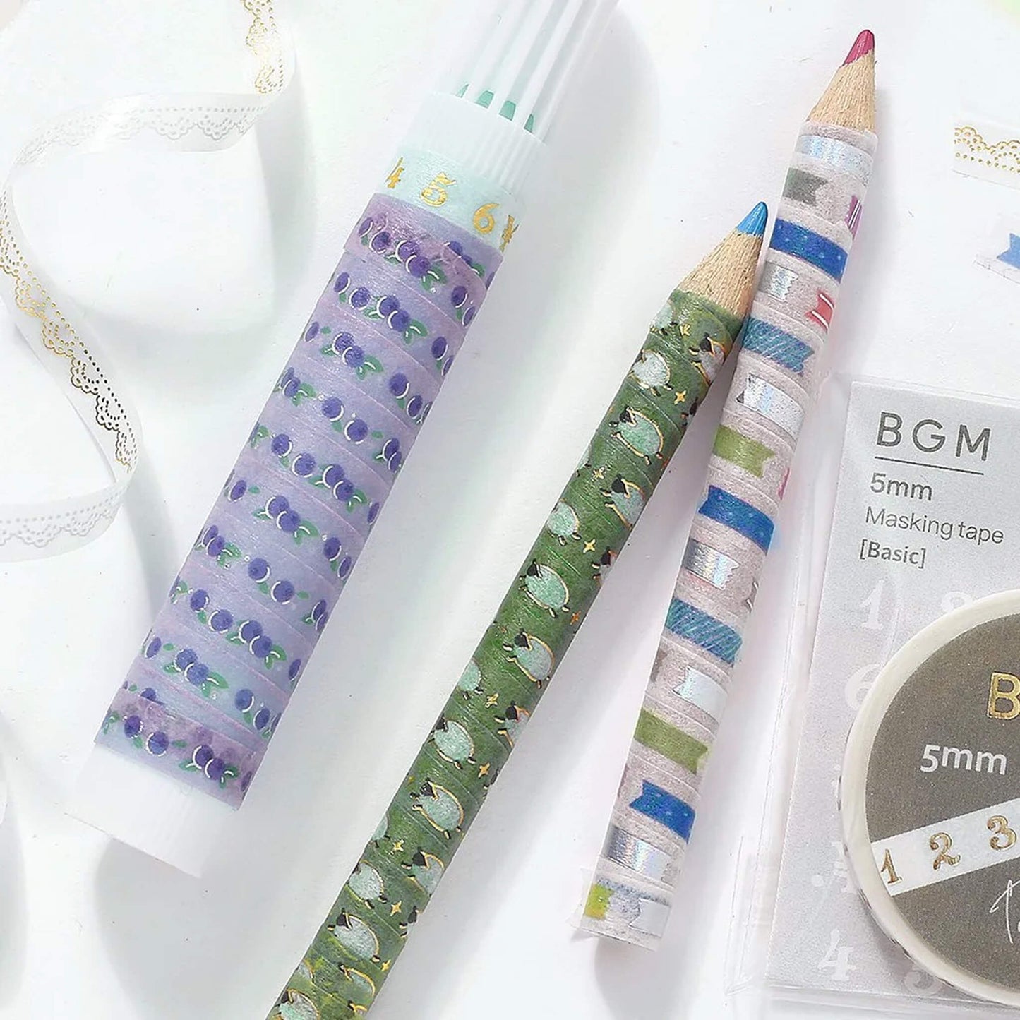 BGM Washi Tape Basic Foil Slim - Ribbon Index - Washi Tapes
