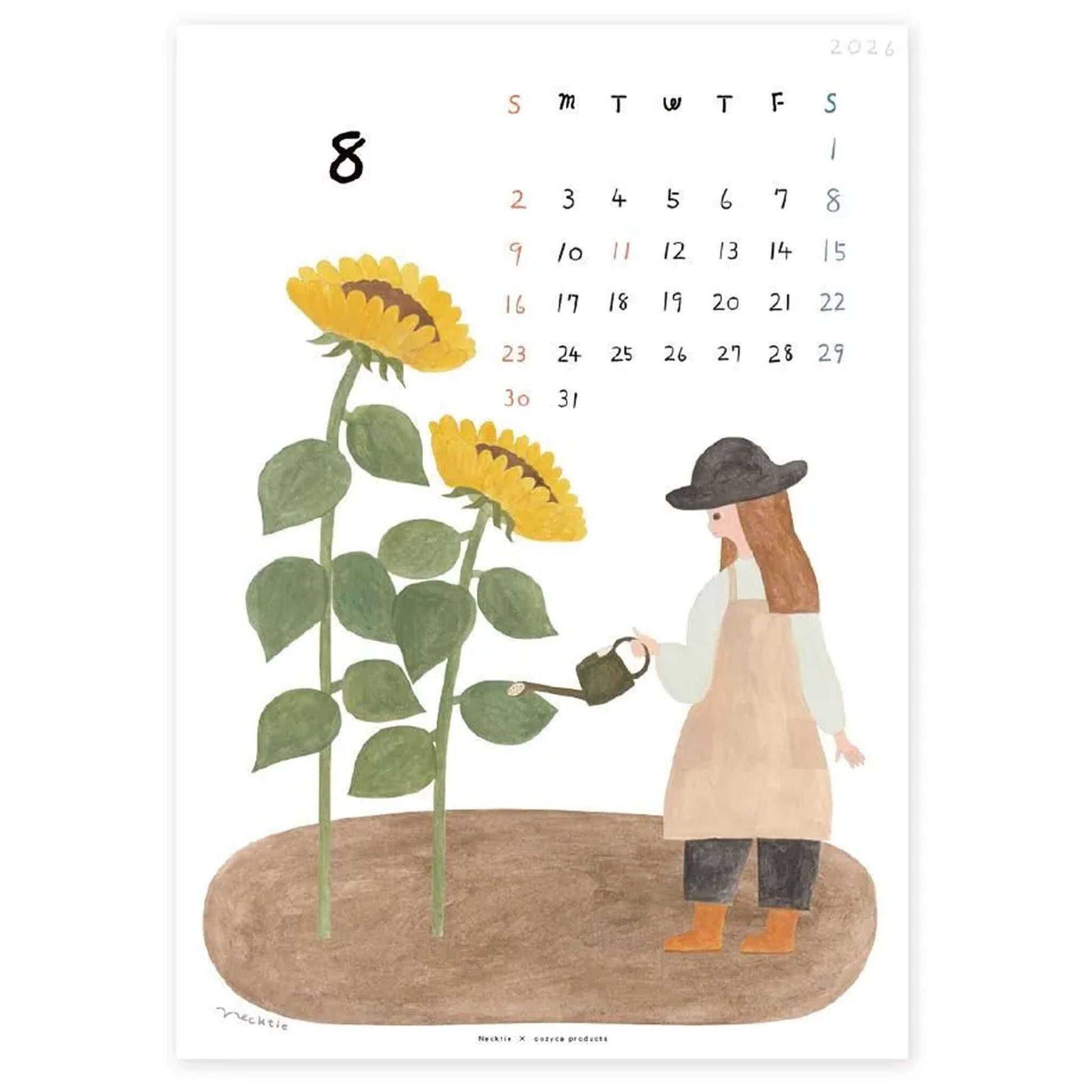 Cozyca 2026 Calendar - Necktie (ネクタイ) - 2026 Calendars