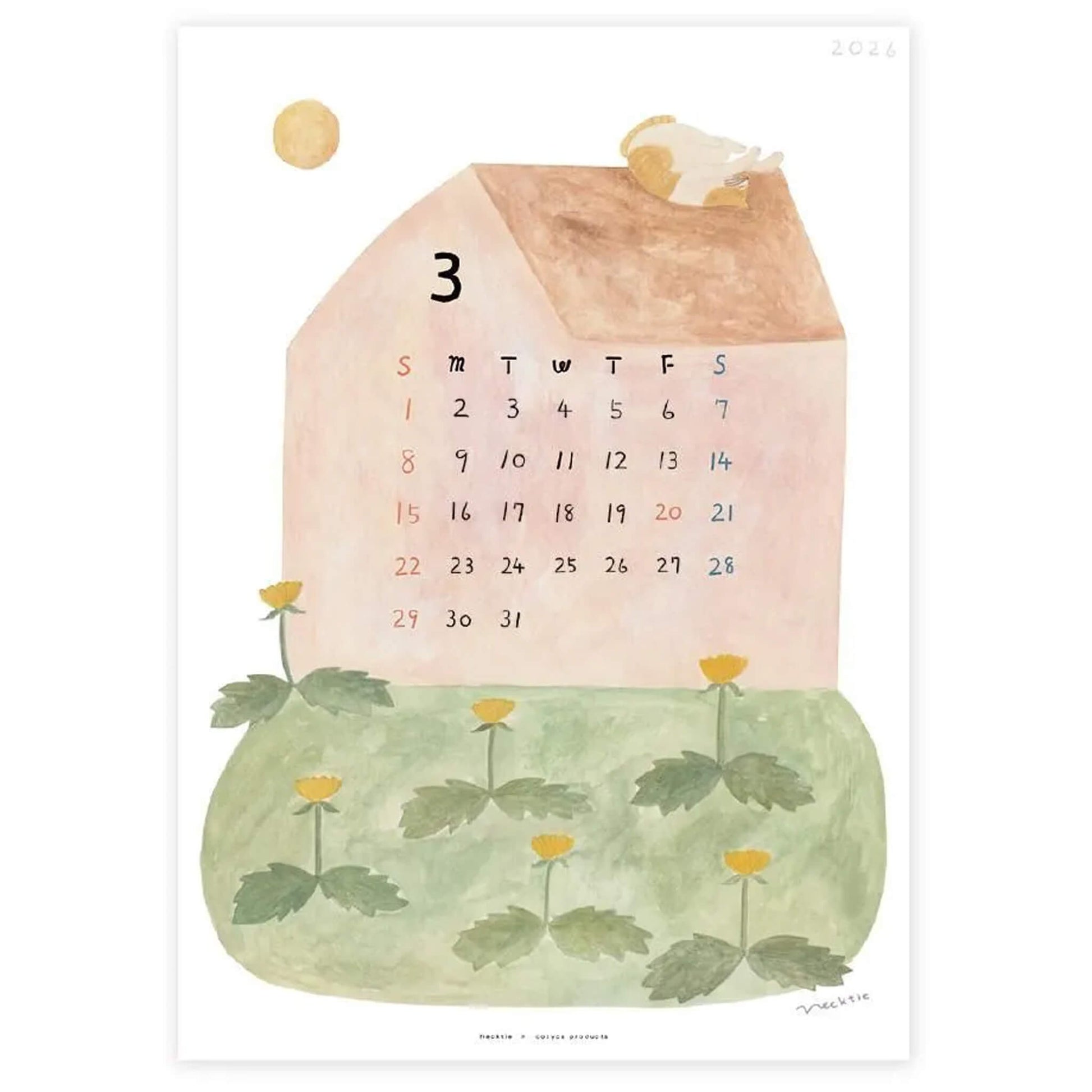 Cozyca 2026 Calendar - Necktie (ネクタイ) - 2026 Calendars