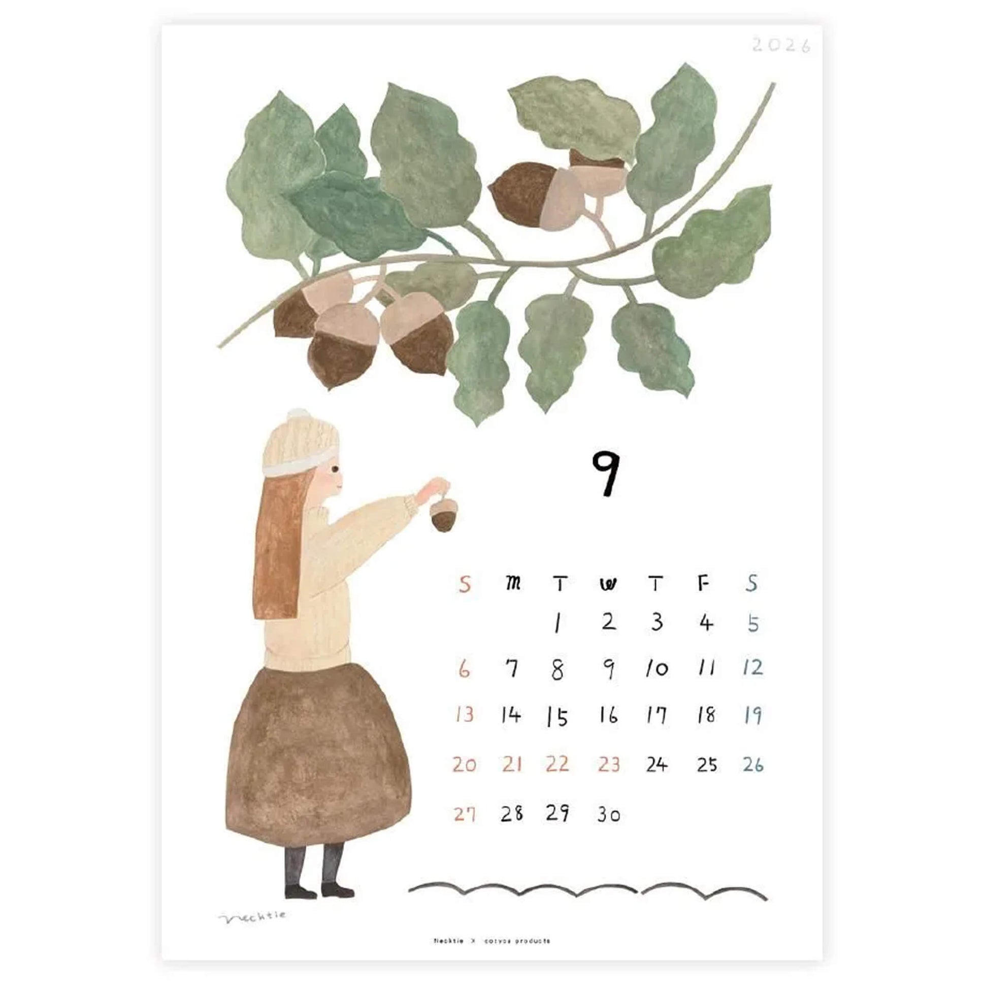Cozyca 2026 Calendar - Necktie (ネクタイ) - 2026 Calendars
