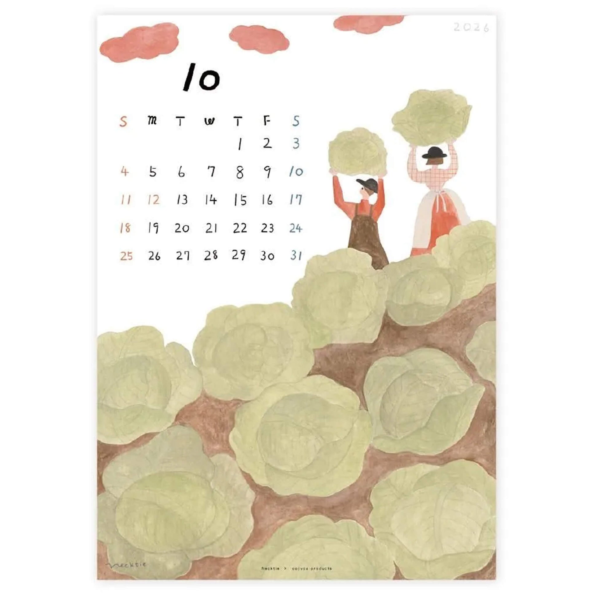 Cozyca 2026 Calendar - Necktie (ネクタイ) - 2026 Calendars