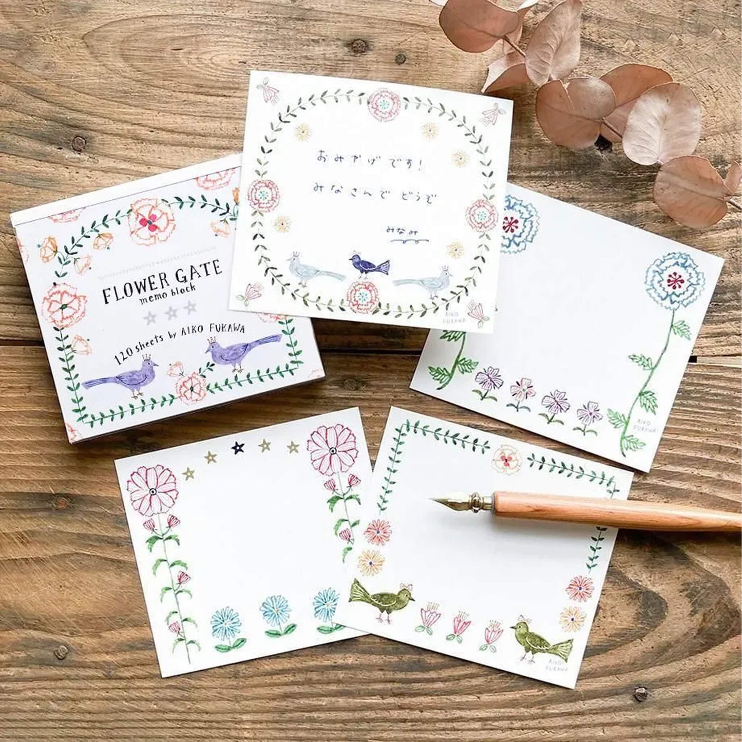 Cozyca Block Memo Pad - Flower Gate - Memo Pads