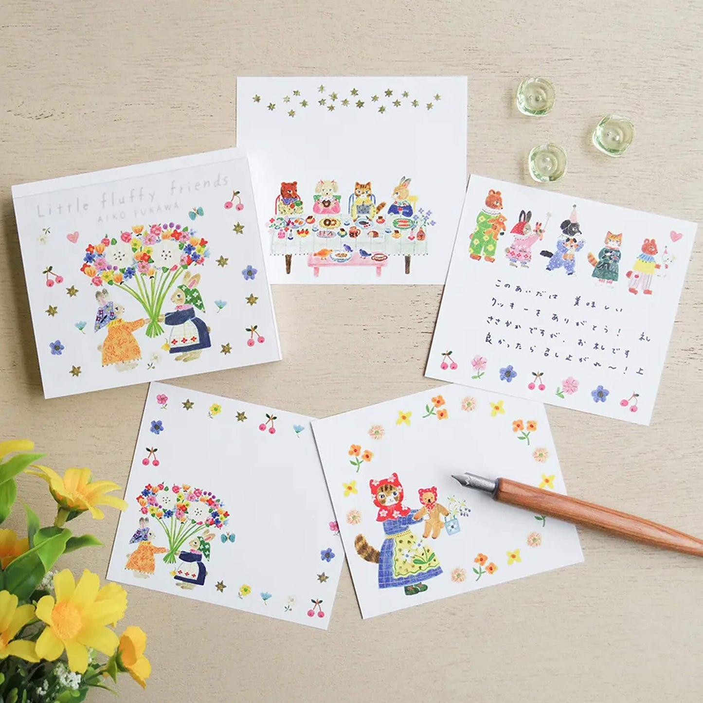 Cozyca Block Memo Pad - Little Fluffy Friends - Memo Pads