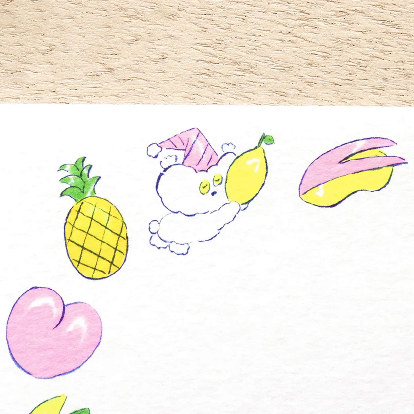 Cozyca Ippitsusen Letter Pad - Everyone Carrying Fruit - Ippitsusen