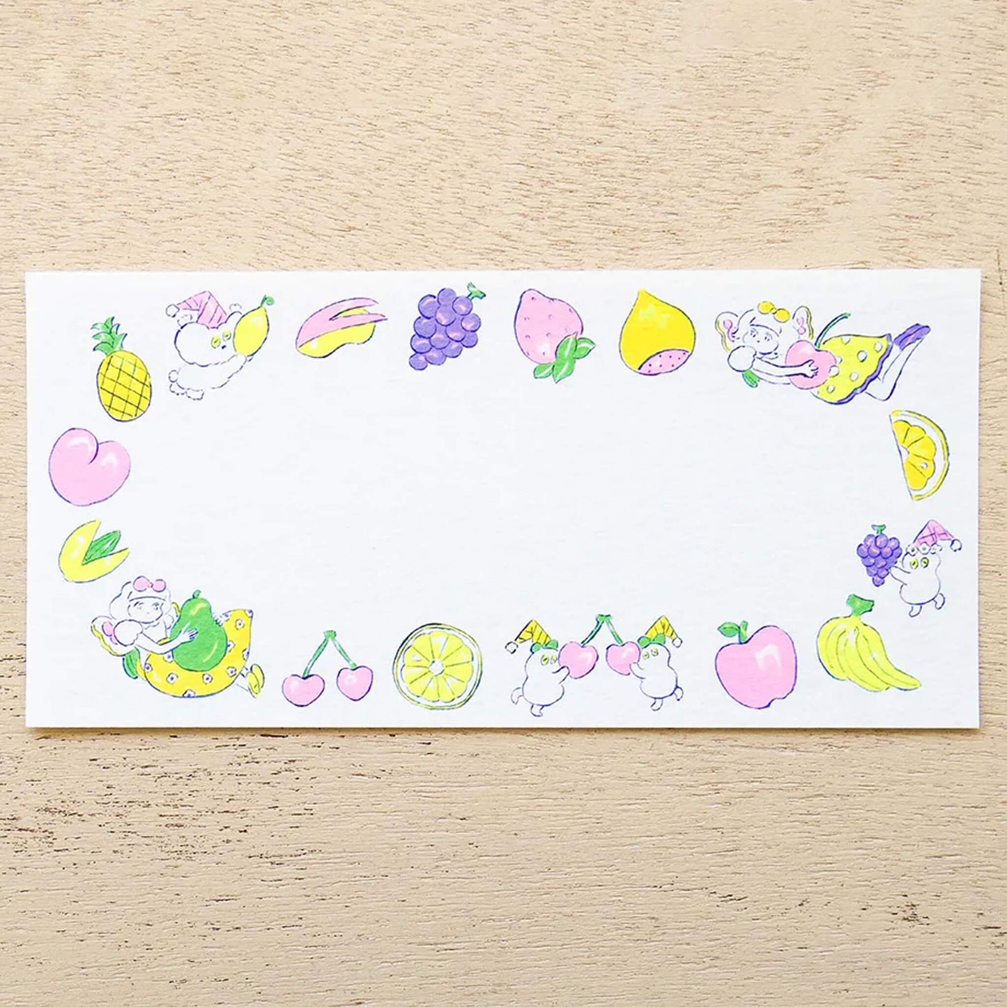 Cozyca Ippitsusen Letter Pad - Everyone Carrying Fruit - Ippitsusen