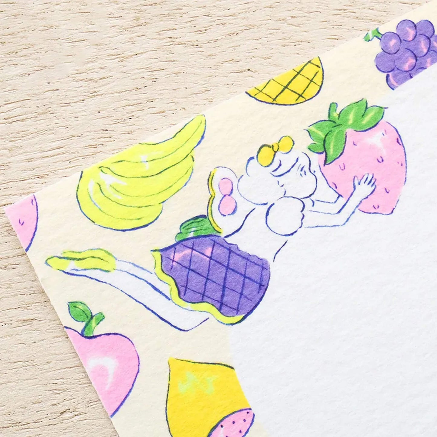 Cozyca Ippitsusen Letter Pad - Everyone Carrying Fruit - Ippitsusen
