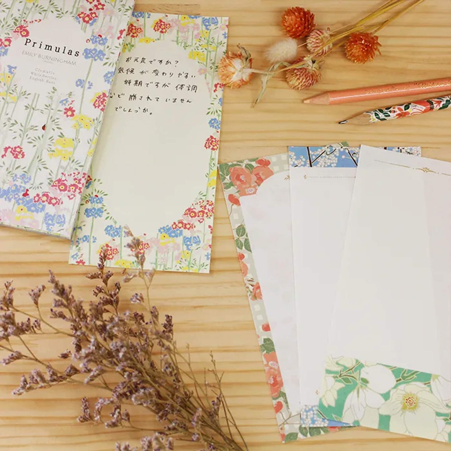 Cozyca Ippitsusen Letter Pad - Primulas - Ippitsusen