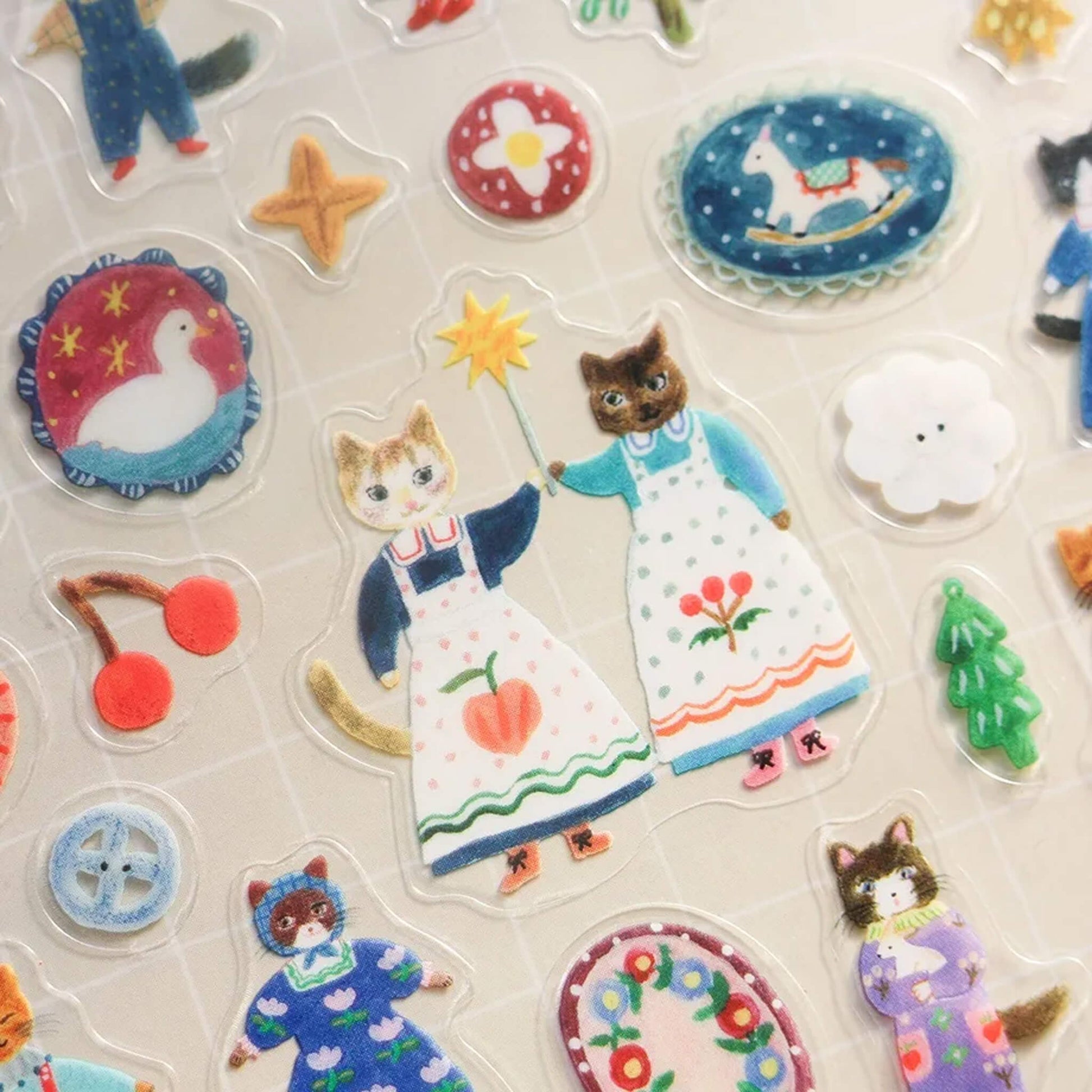 Cozyca Sticker Seal - Cats & Buttons - Sticker Sheets