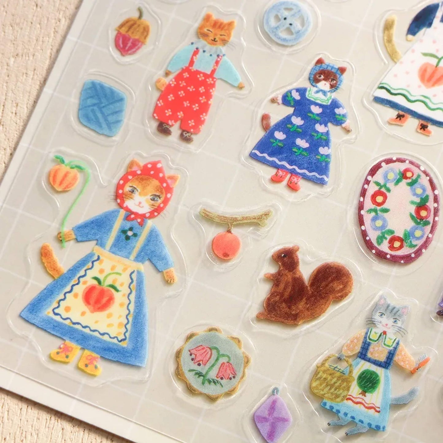 Cozyca Sticker Seal - Cats & Buttons - Sticker Sheets