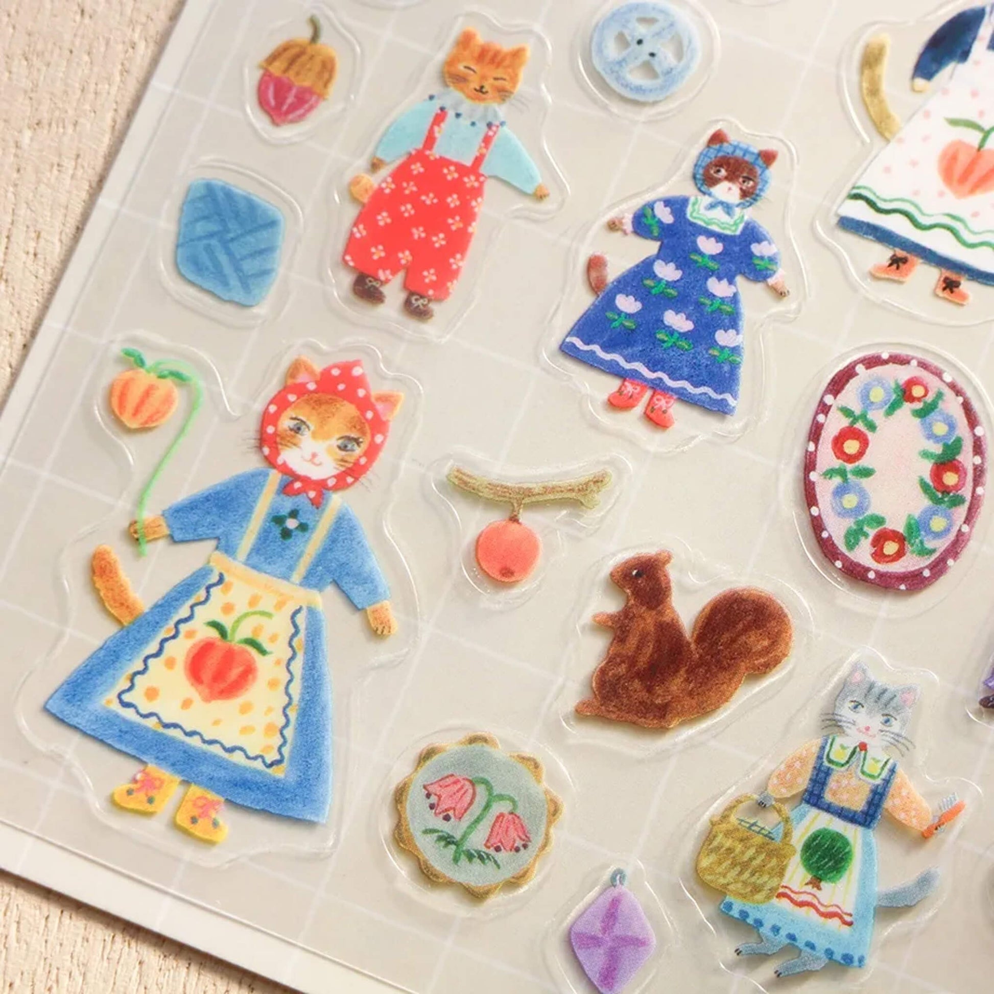 Cozyca Sticker Seal - Cats & Buttons - Sticker Sheets