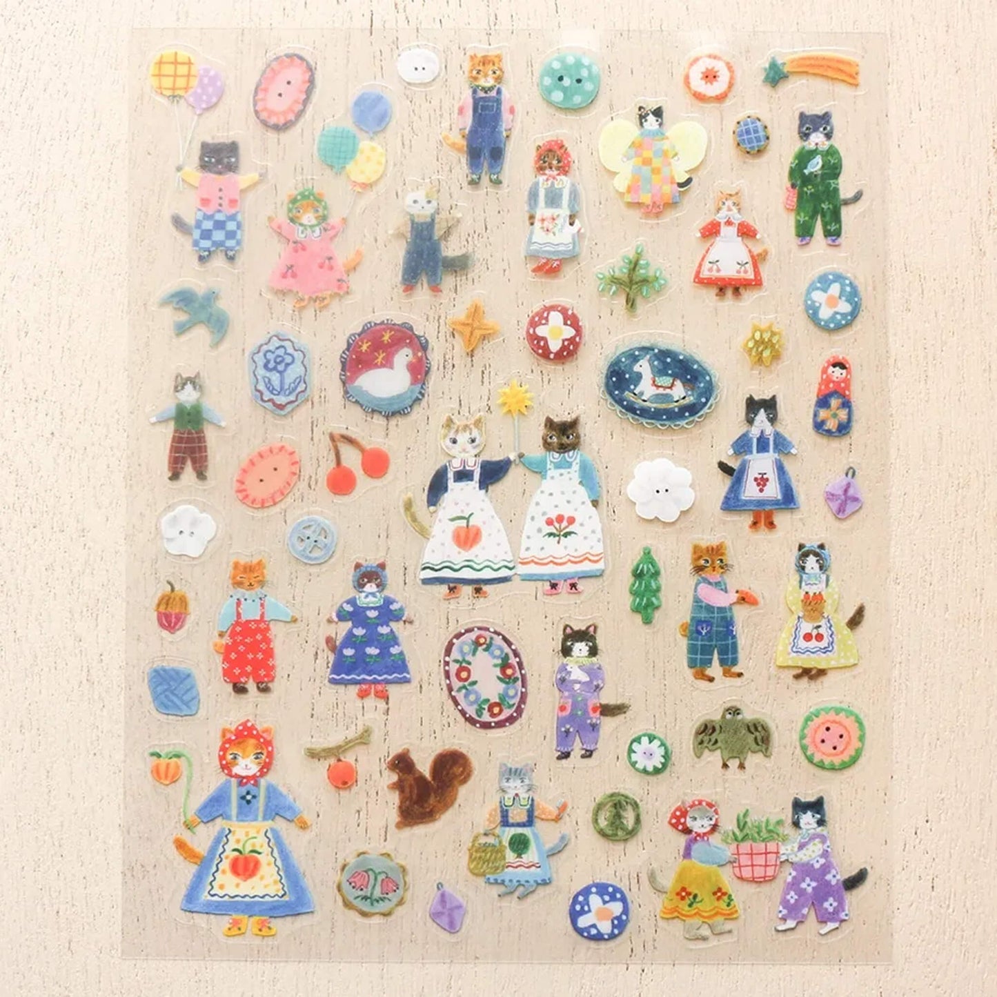 Cozyca Sticker Seal - Cats & Buttons - Sticker Sheets