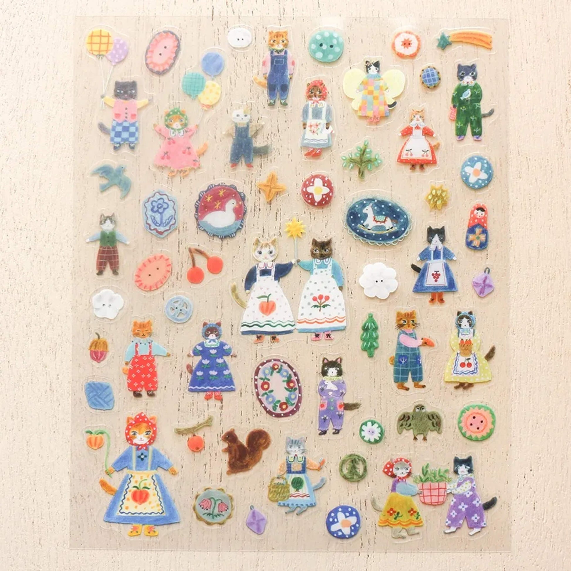 Cozyca Sticker Seal - Cats & Buttons - Sticker Sheets