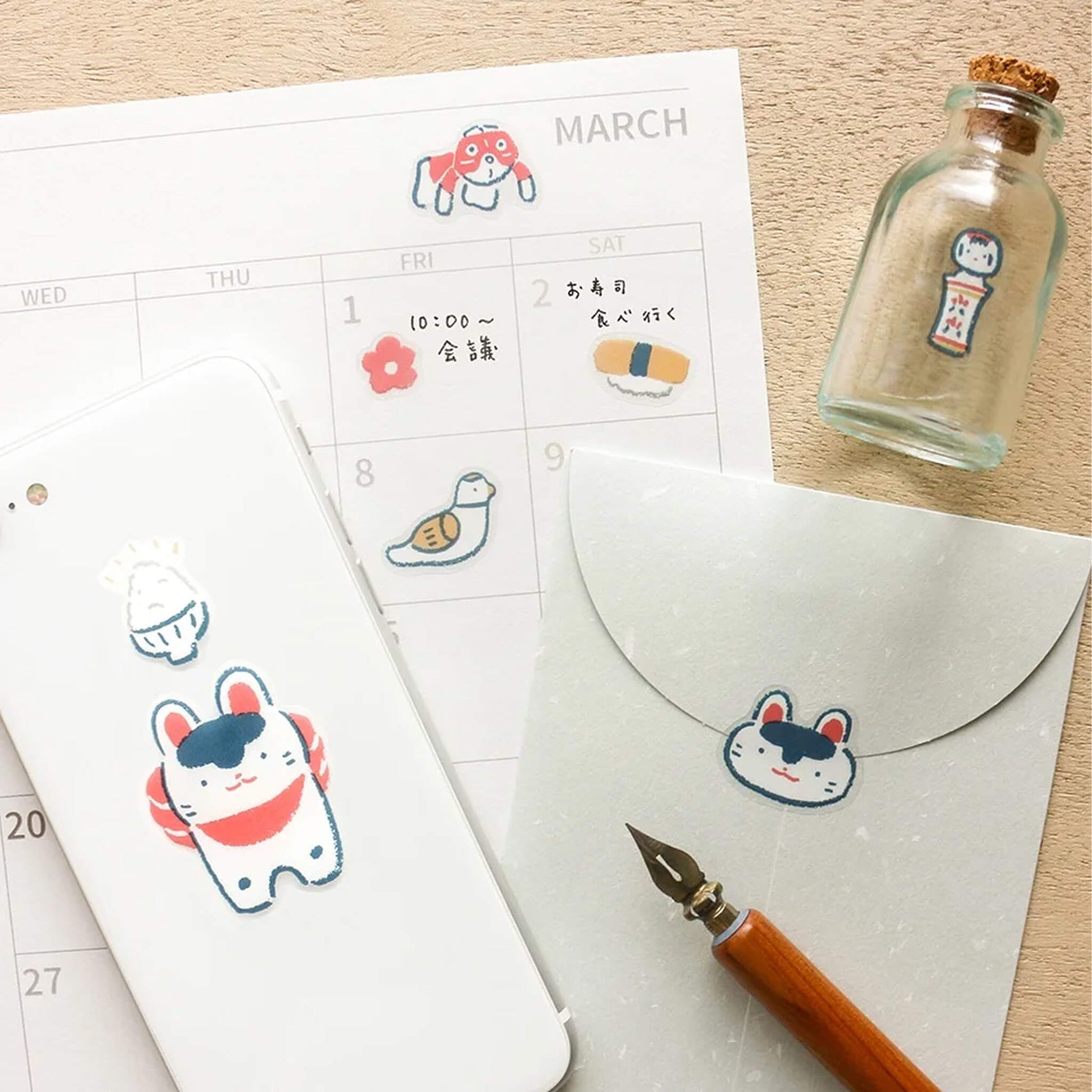 Cozyca Sticker Seal - Festival Dog Hariko - Sticker Sheets