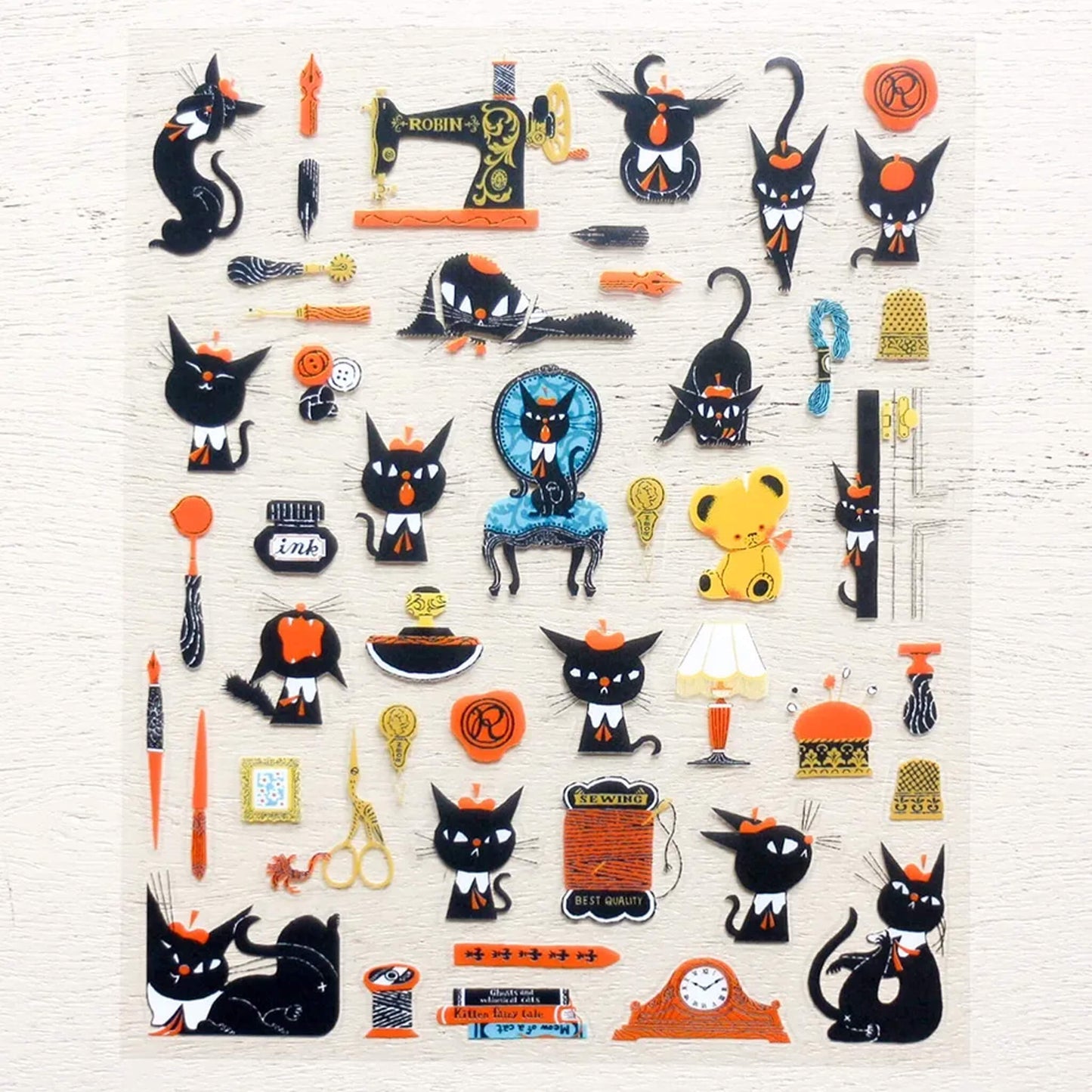 Cozyca Sticker Seal - Robin the Black Cat vol.2 - Sticker Sheets