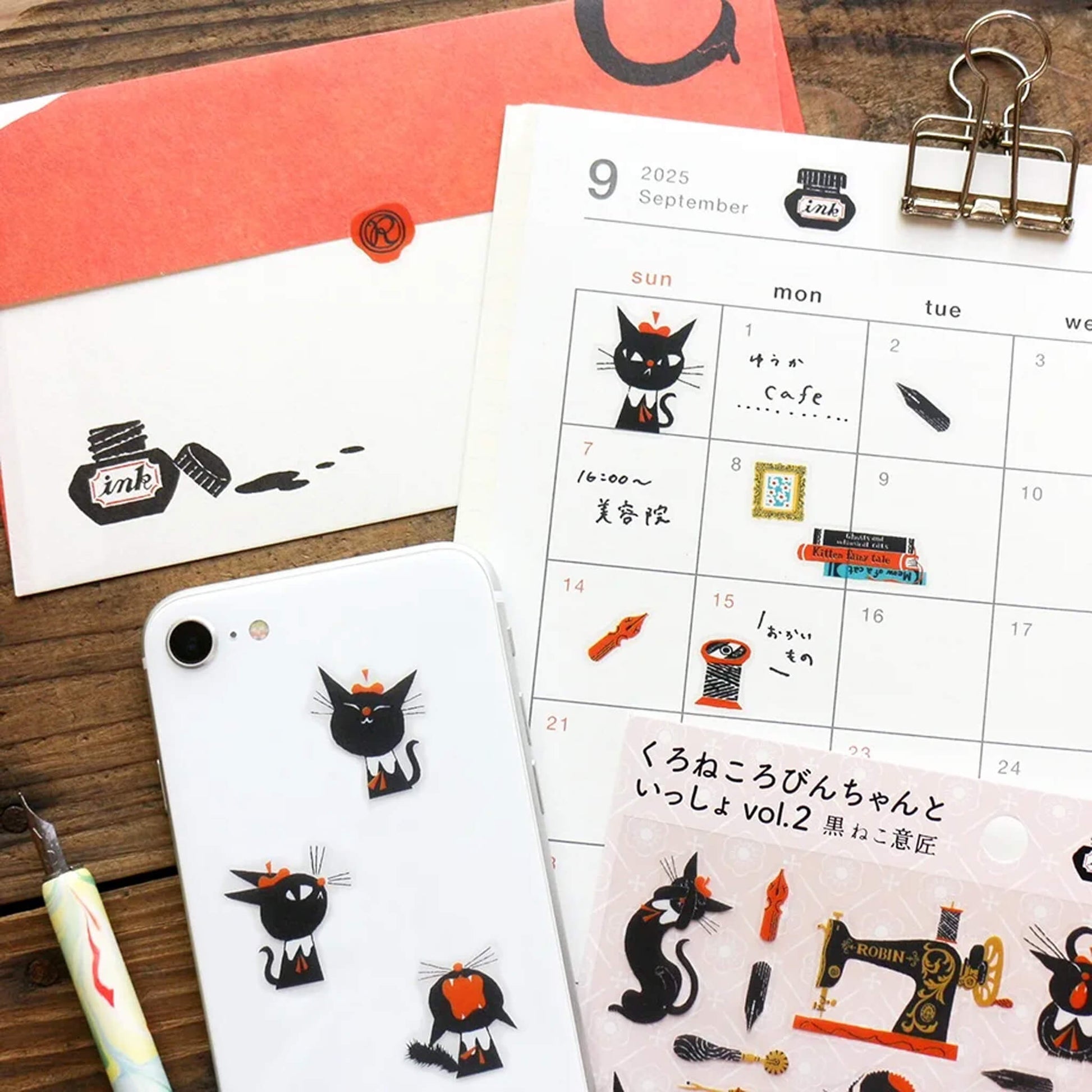 Cozyca Sticker Seal - Robin the Black Cat vol.2 - Sticker Sheets