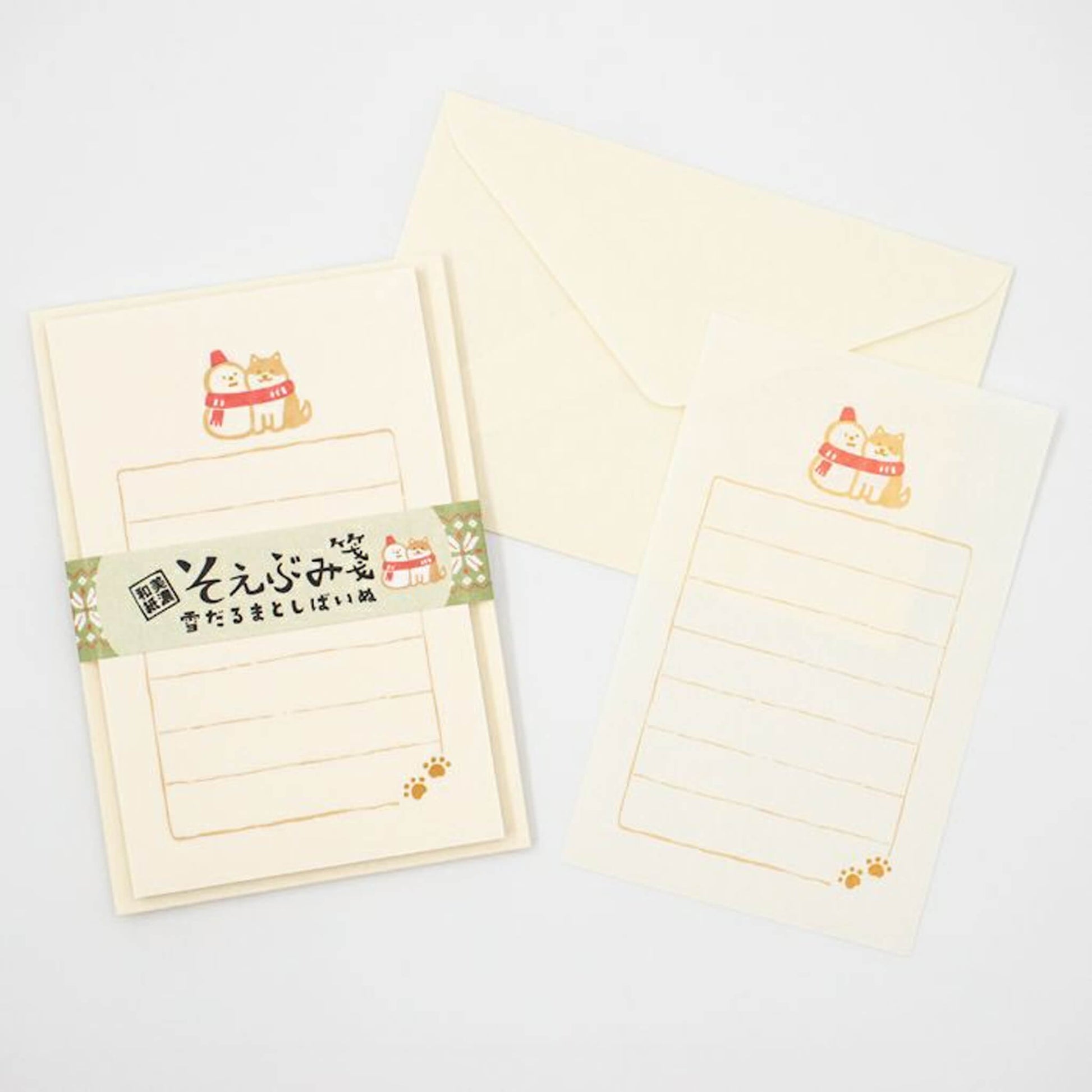 Furukawa Mini Letter Writing Set Wa - Life 2024 Winter Limited - Snowman and Shiba - Mini Letter Writing Sets