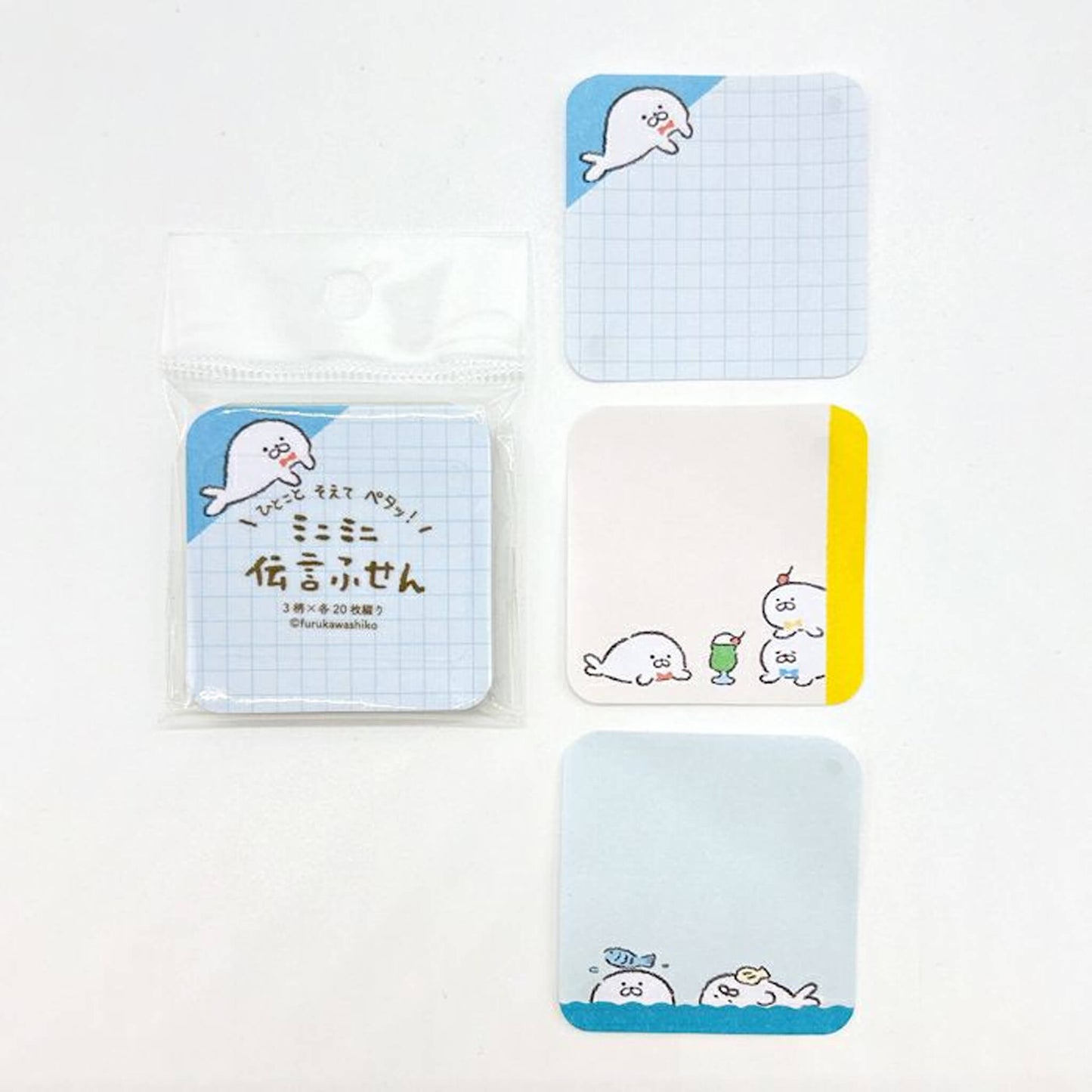 Furukawa Mini Message Sticky Notes - Hyokkori Azarashi - Sticky Notes