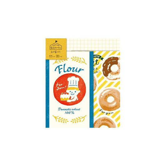 Furukawa Paper Bag Mini Letter Set - Flour & Donuts - Mini Letter Writing Sets
