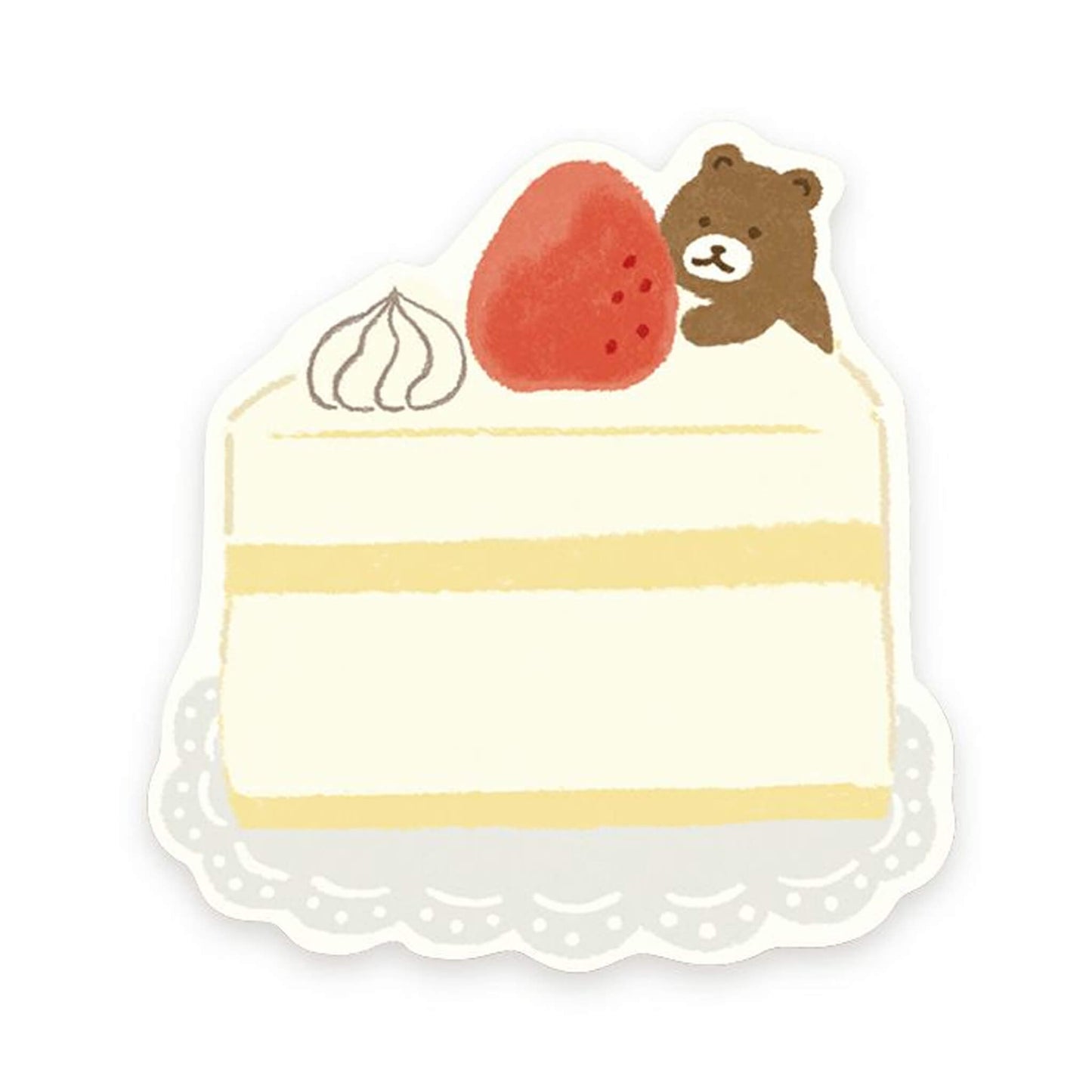 Furukawa Shiko Die Cut Sticky Notes - Cake and Bear - Sticky Notes