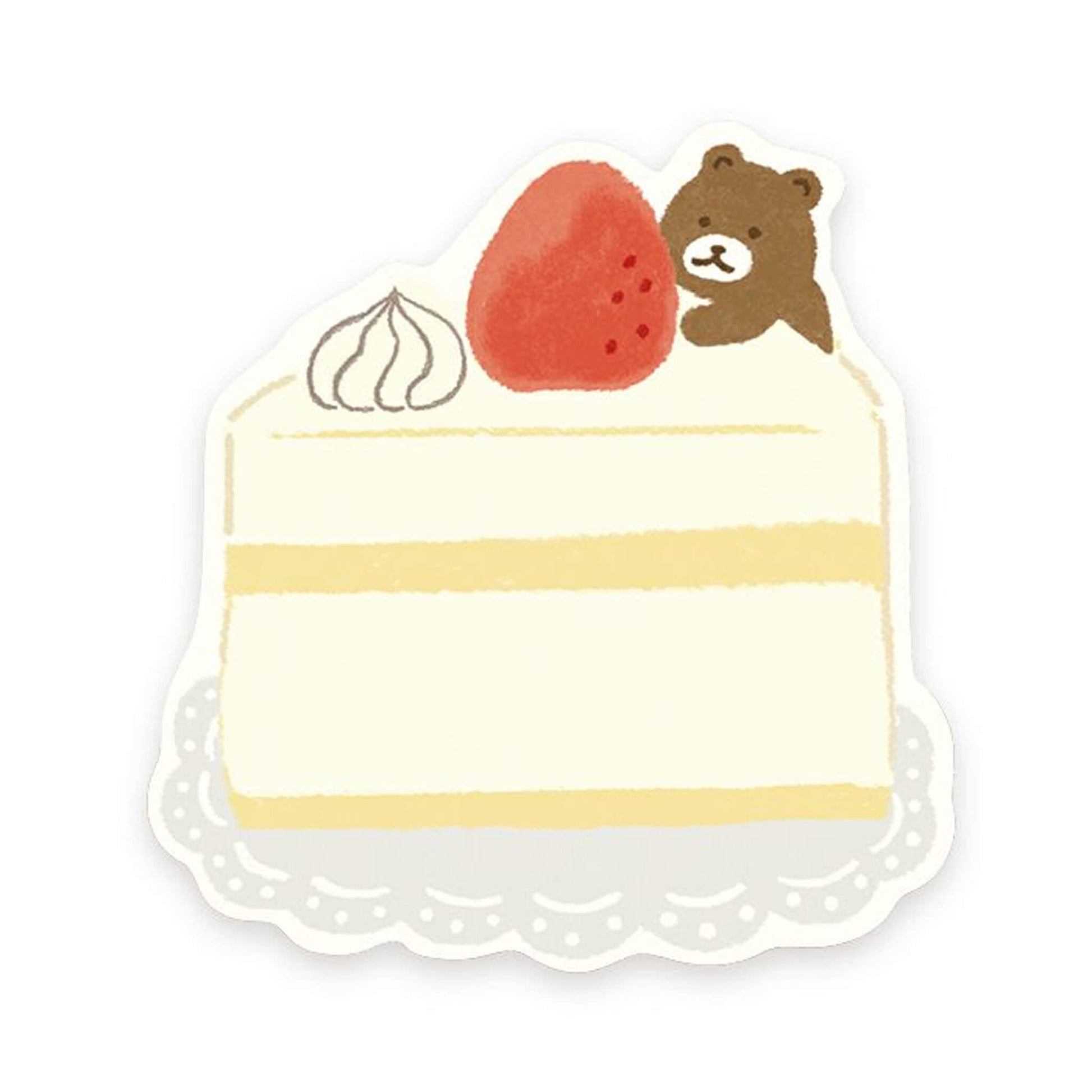 Furukawa Shiko Die Cut Sticky Notes - Cake and Bear - Sticky Notes