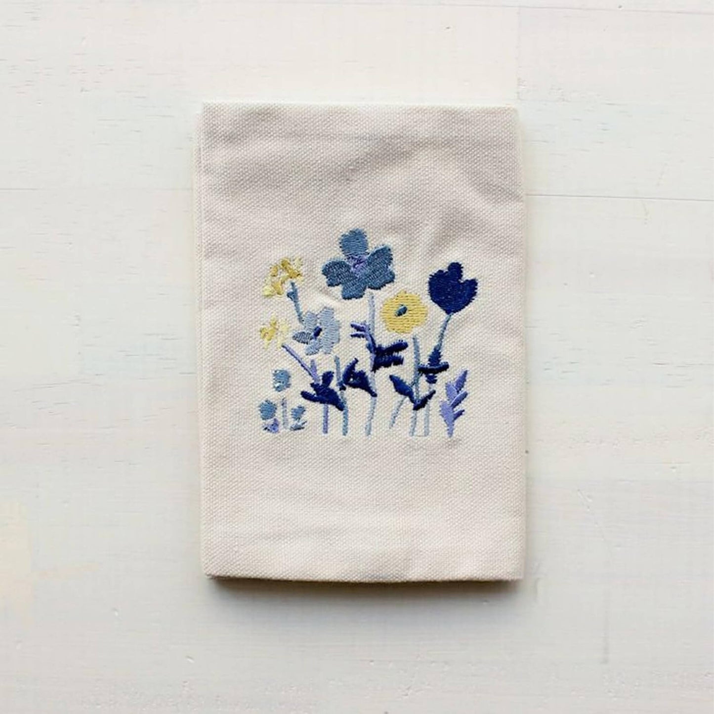 Furukawa Shiko Embroidered Book Cover A6 - Blue Flower - Hontowatashi - Book Covers