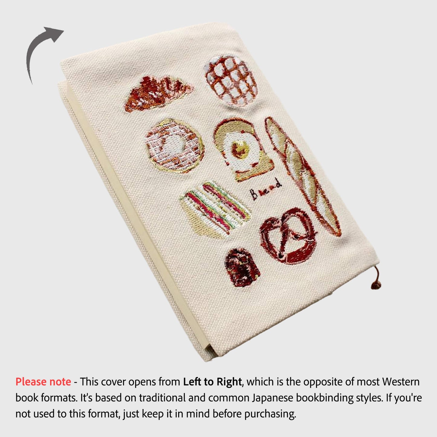 Furukawa Shiko Embroidered Book Cover A6 - Bun - Hontowatashi - Book Covers