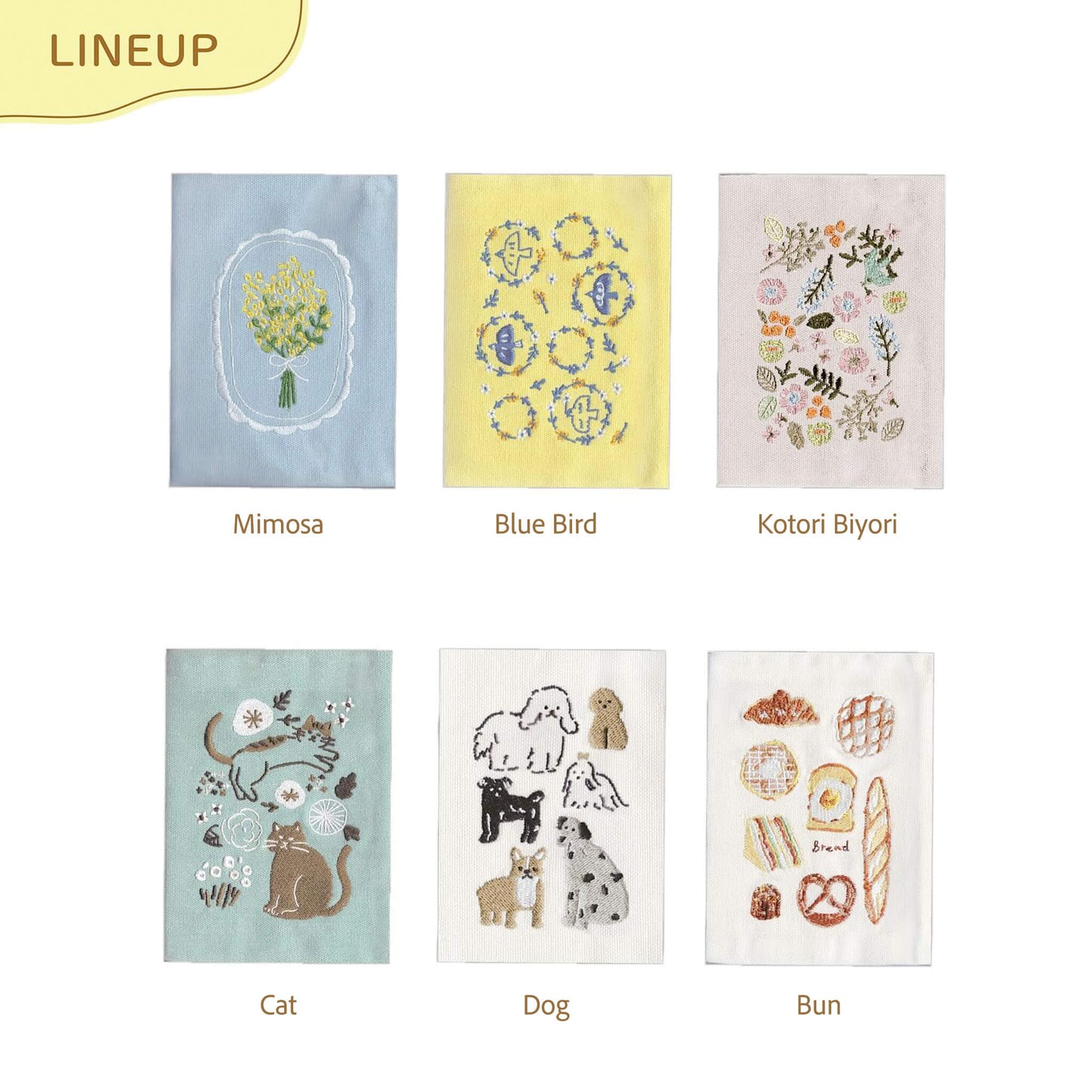 Furukawa Shiko Embroidered Book Cover A6 - Cat - Hontowatashi - Book Covers