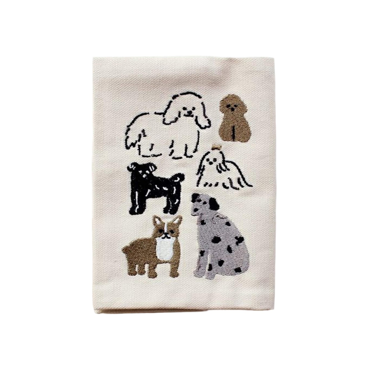 Furukawa Shiko Embroidered Book Cover A6 - Dog - Hontowatashi - Book Covers