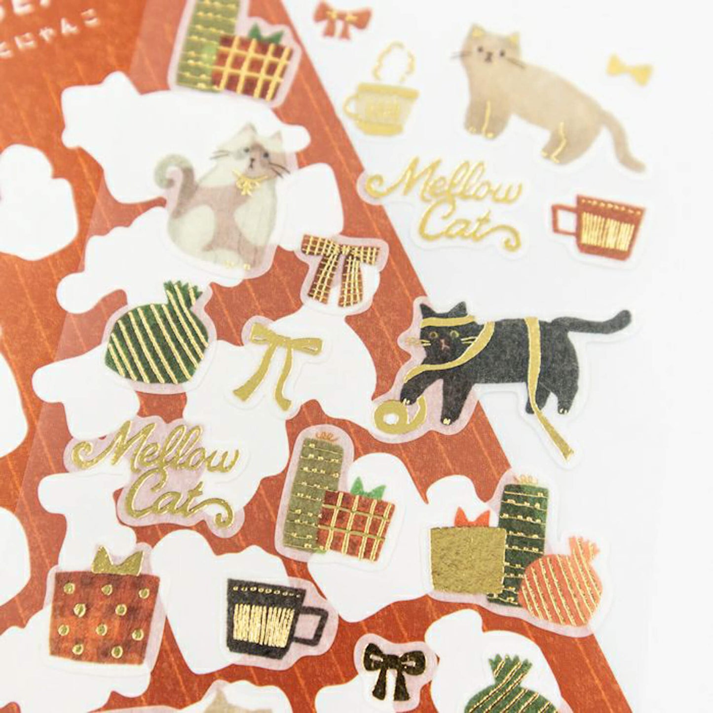 Furukawa Shiko Foil Sticker Sheet - Present and Cat - Wa - Life 2025 Winter Limited - Sticker Sheets