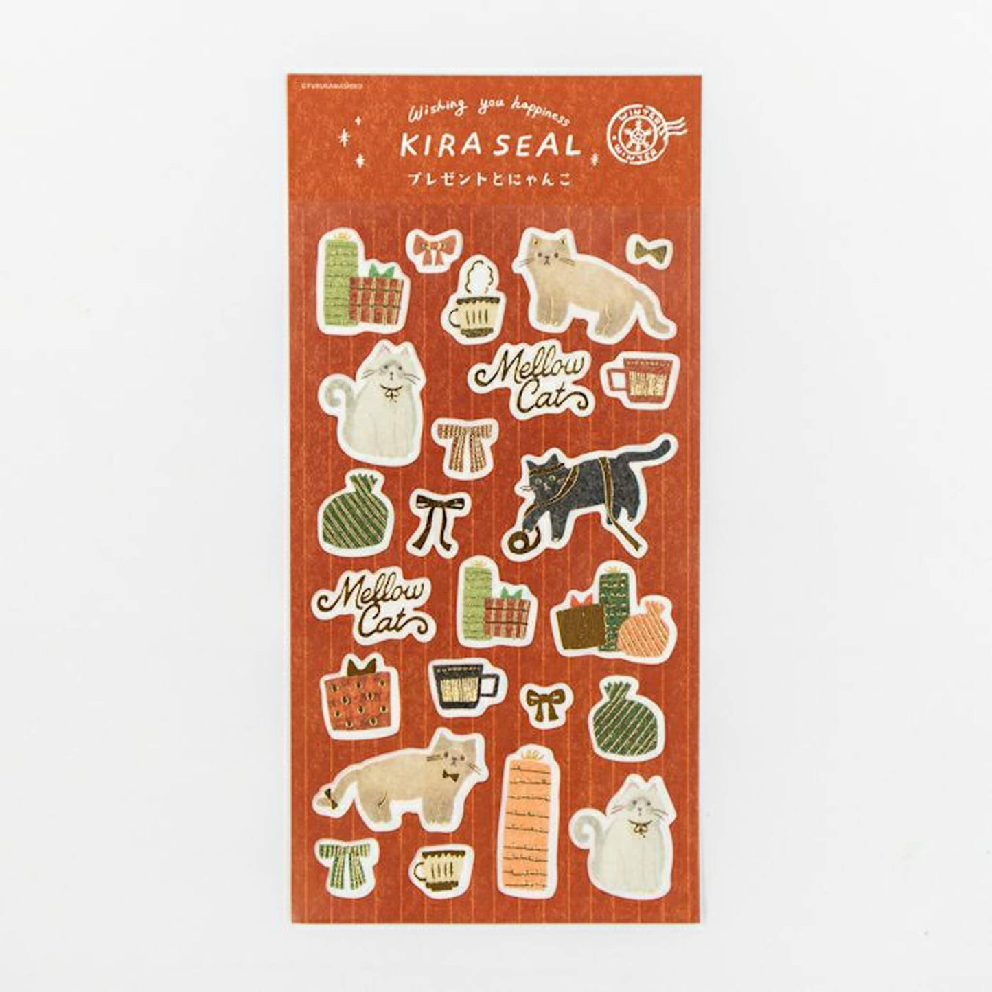 Furukawa Shiko Foil Sticker Sheet - Present and Cat - Wa - Life 2025 Winter Limited - Sticker Sheets