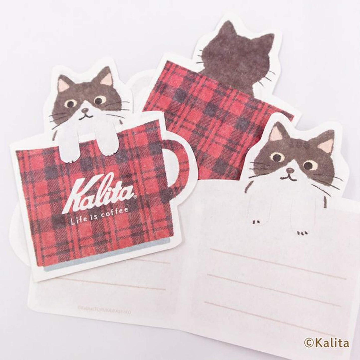 Furukawa Shiko × Kalita Coffee Cup Mini Letter Sheet - Black Coffee - Mini Letter Writing Sets