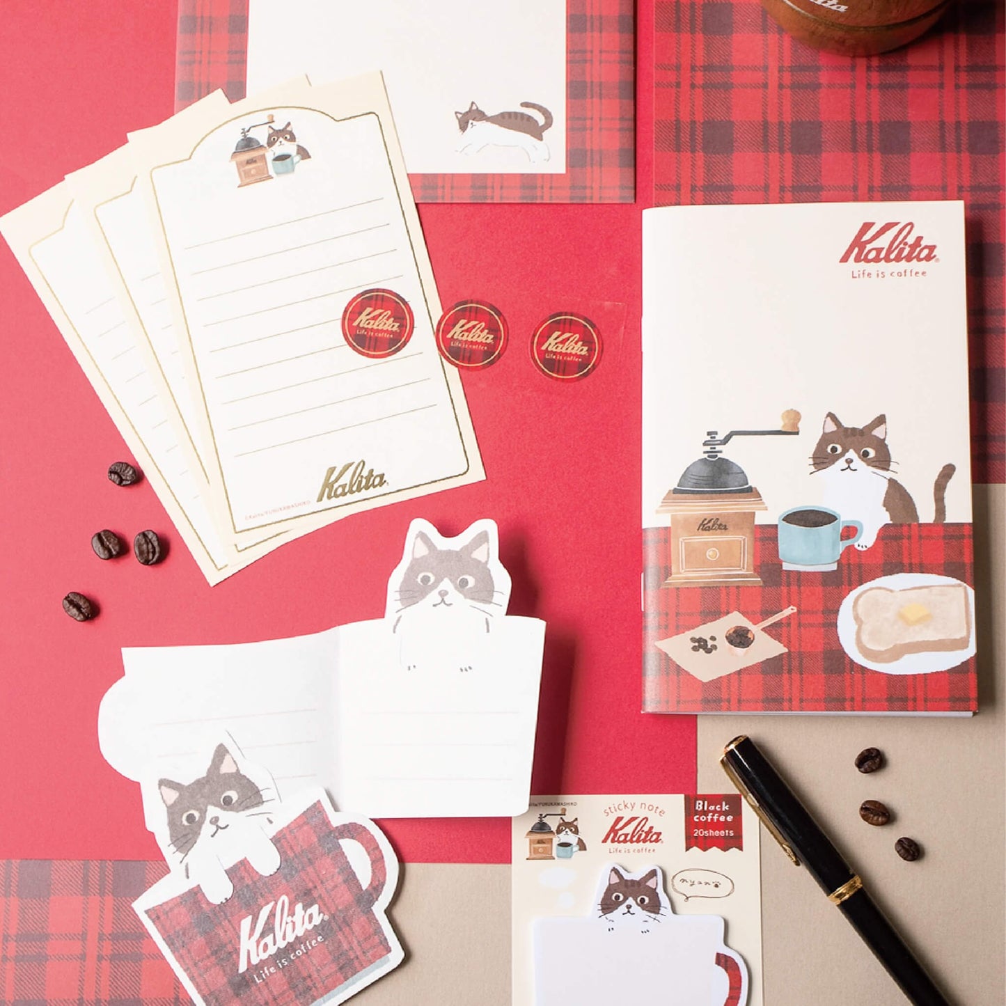Furukawa Shiko × Kalita Coffee Cup Mini Letter Sheet - Black Coffee - Mini Letter Writing Sets