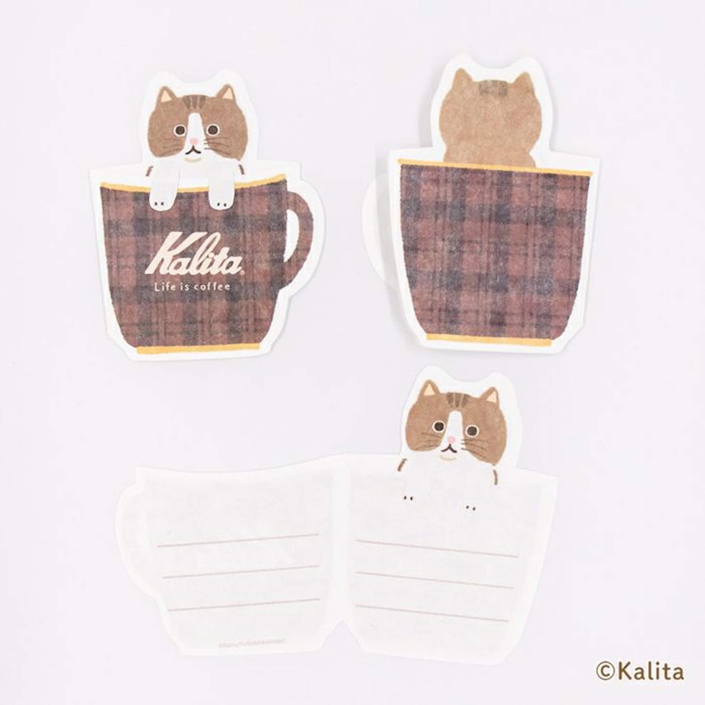 Furukawa Shiko × Kalita Coffee Cup Mini Letter Sheet - Brown Coffee - Mini Letter Writing Sets
