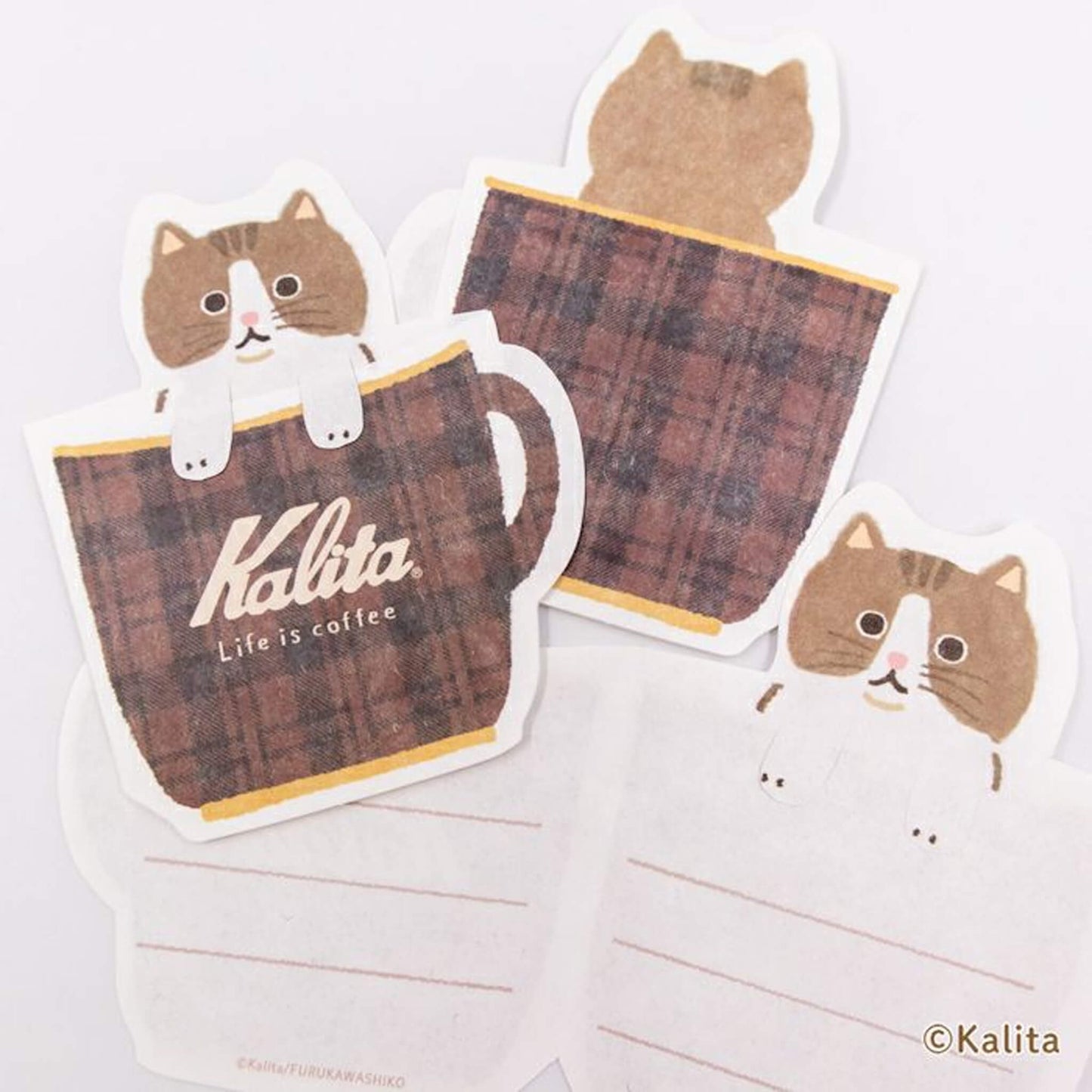 Furukawa Shiko × Kalita Coffee Cup Mini Letter Sheet - Brown Coffee - Mini Letter Writing Sets