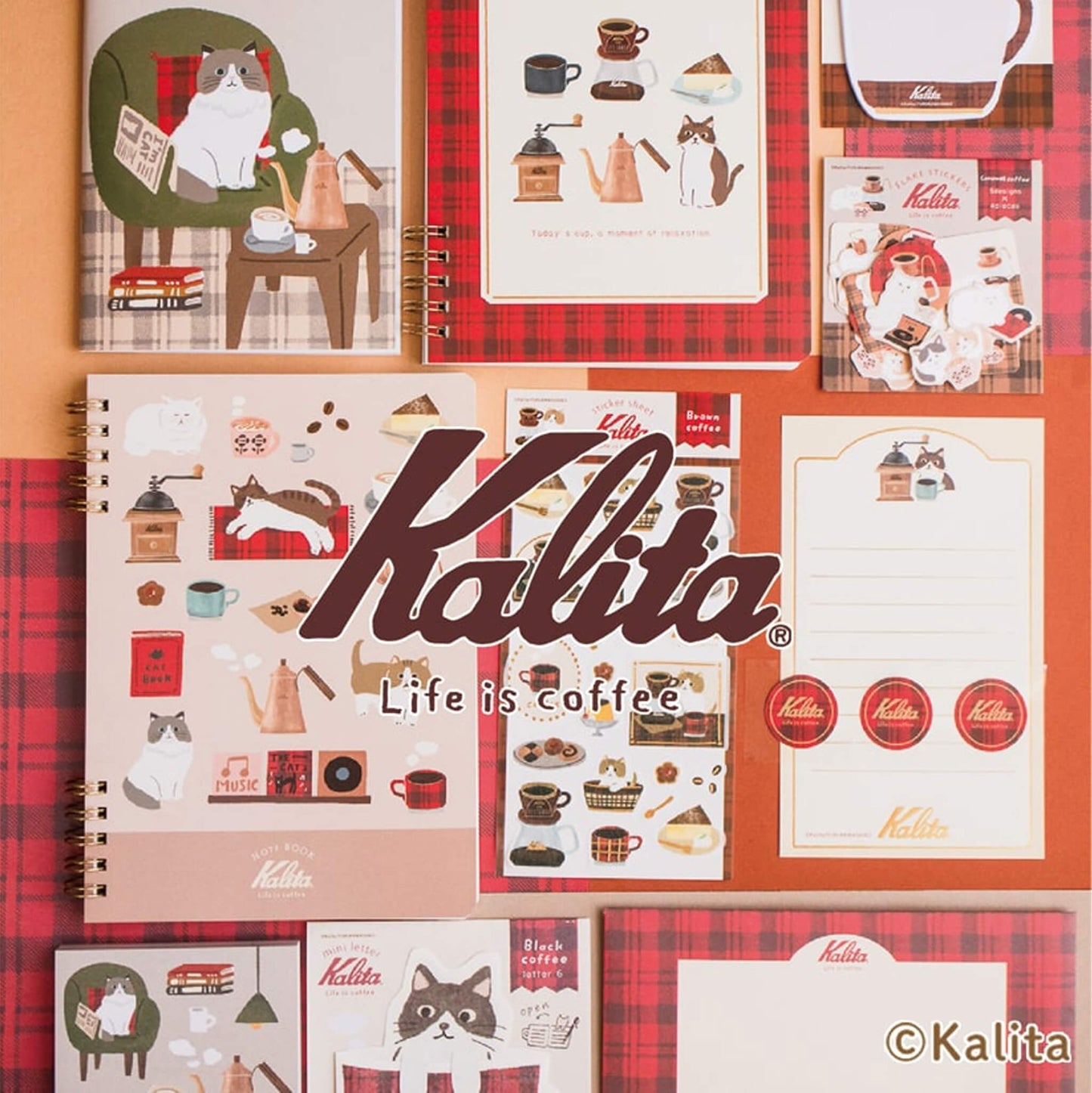 Furukawa Shiko × Kalita Coffee Cup Mini Letter Sheet - Brown Coffee - Mini Letter Writing Sets