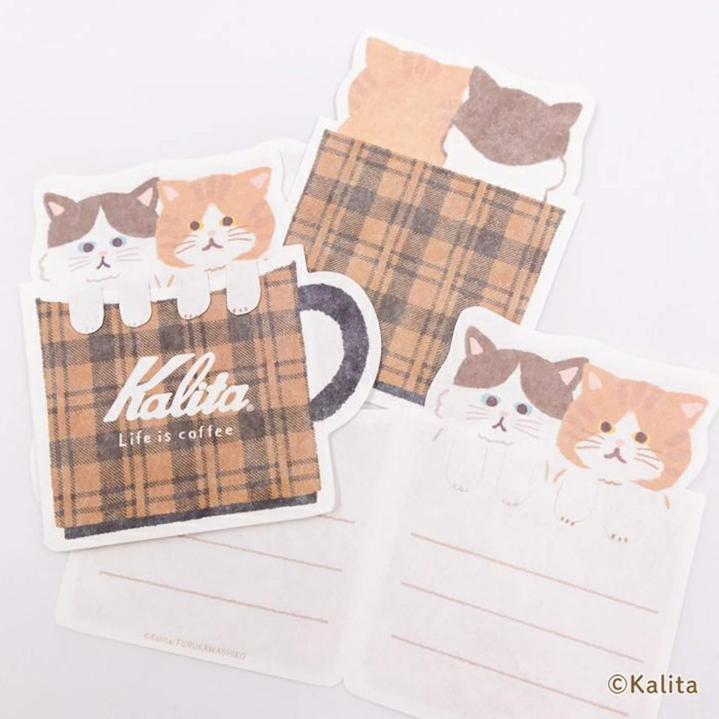 Furukawa Shiko × Kalita Coffee Cup Mini Letter Sheet - Caramel Coffee - Mini Letter Writing Sets