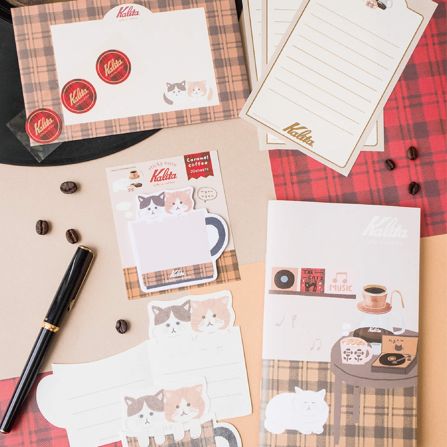 Furukawa Shiko × Kalita Coffee Cup Mini Letter Sheet - Caramel Coffee - Mini Letter Writing Sets