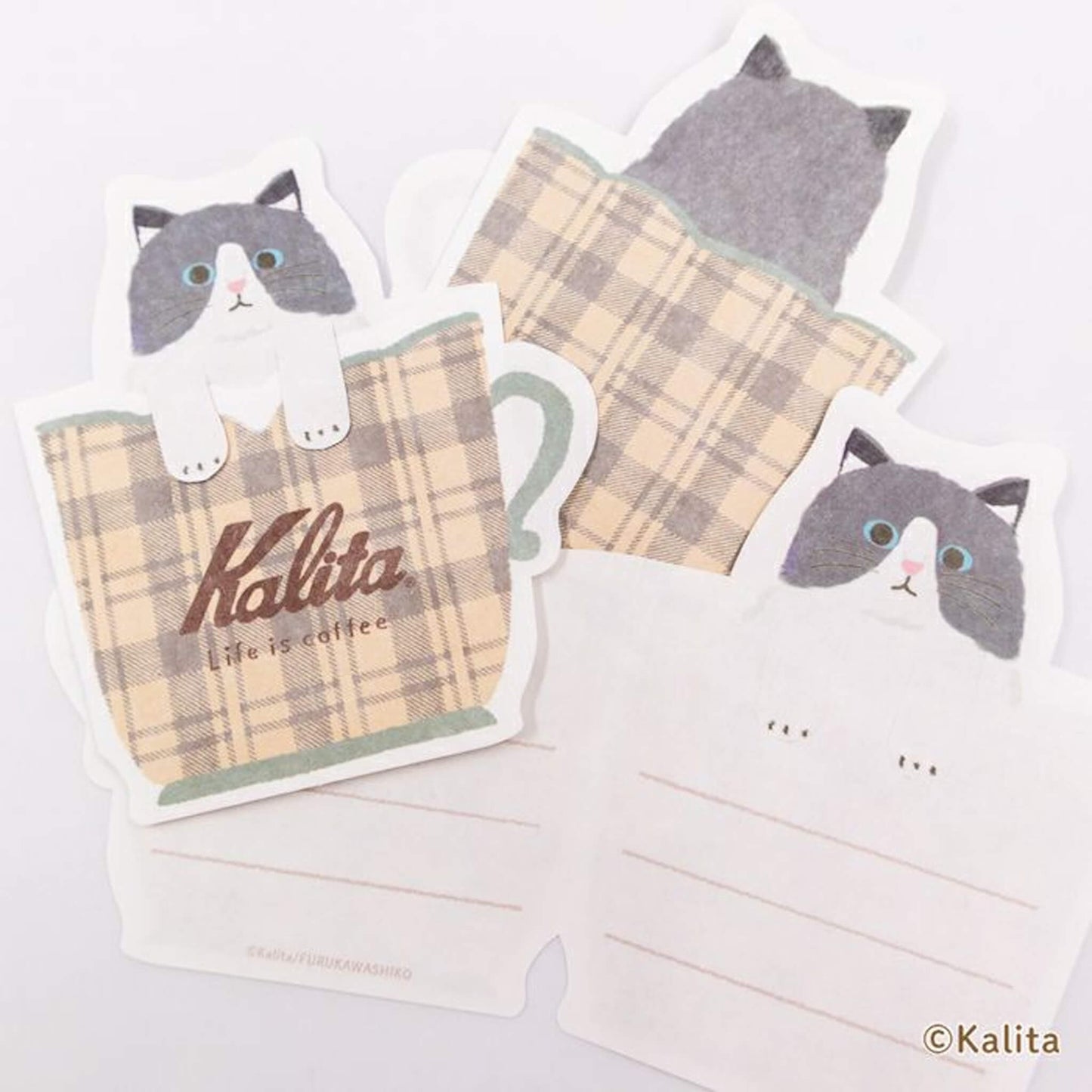 Furukawa Shiko × Kalita Coffee Cup Mini Letter Sheet - White Coffee - Mini Letter Writing Sets