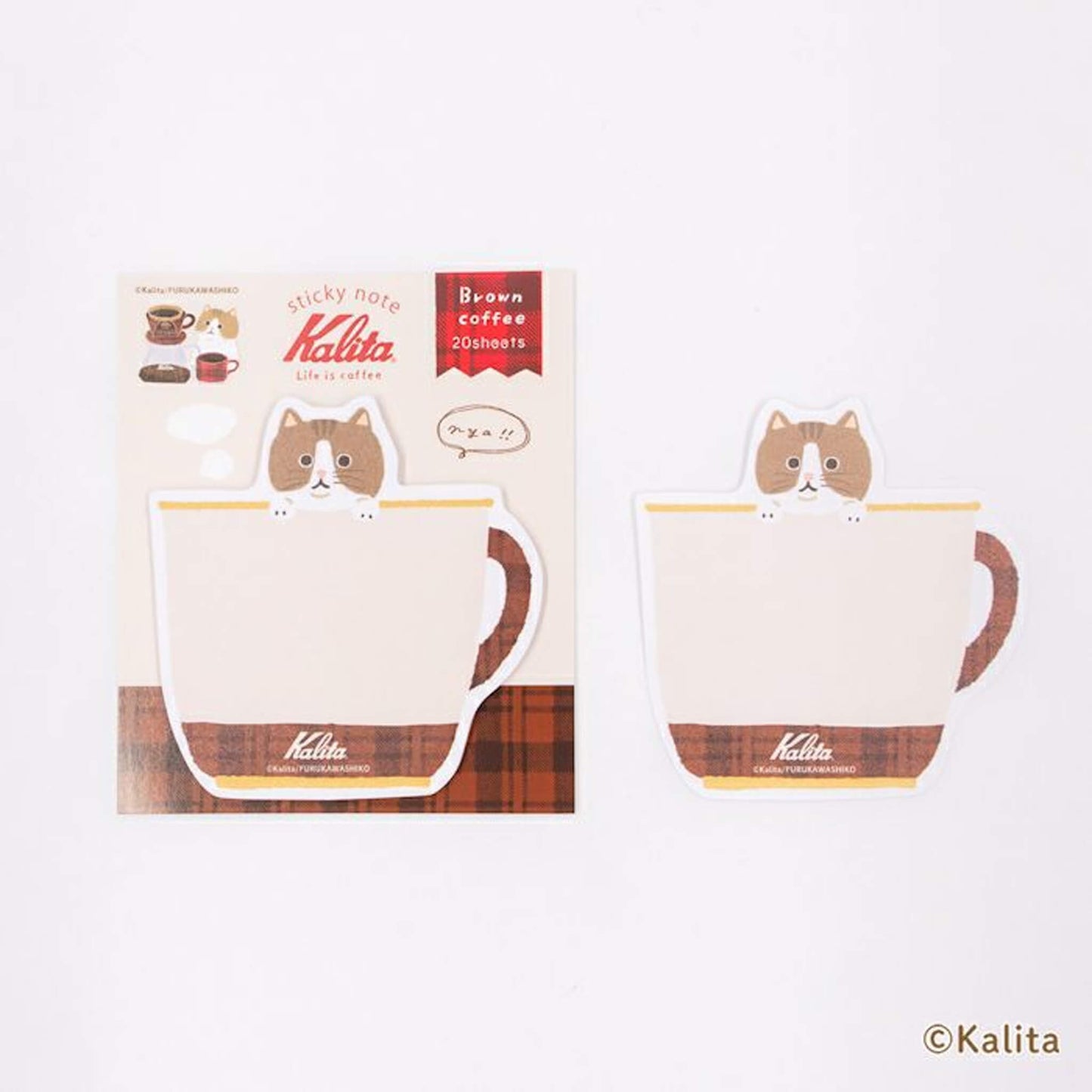 Furukawa Shiko × Kalita Die - cut Sticky Notes - Brown Coffee - Sticky Notes