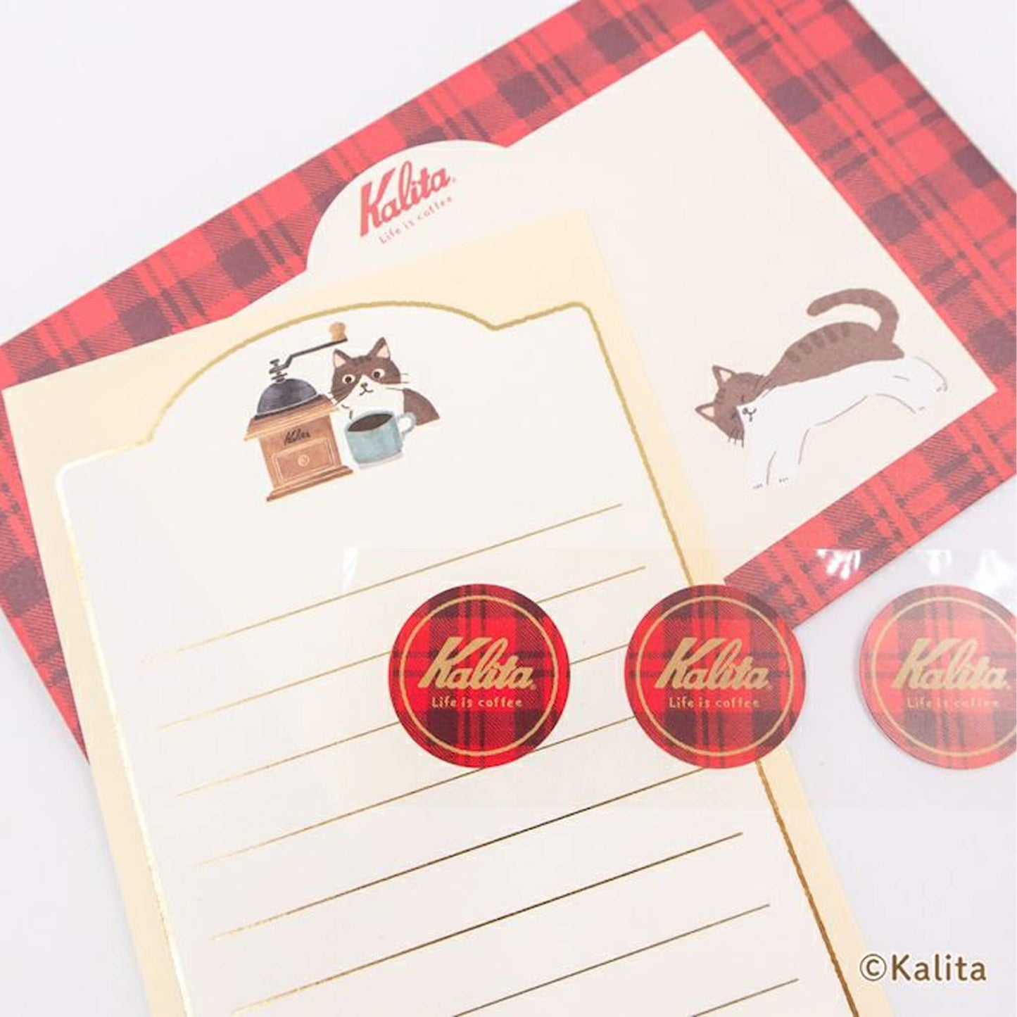 Furukawa Shiko × Kalita Foil - Stamped Mini Letter Set - Black Coffee - Mini Letter Writing Sets
