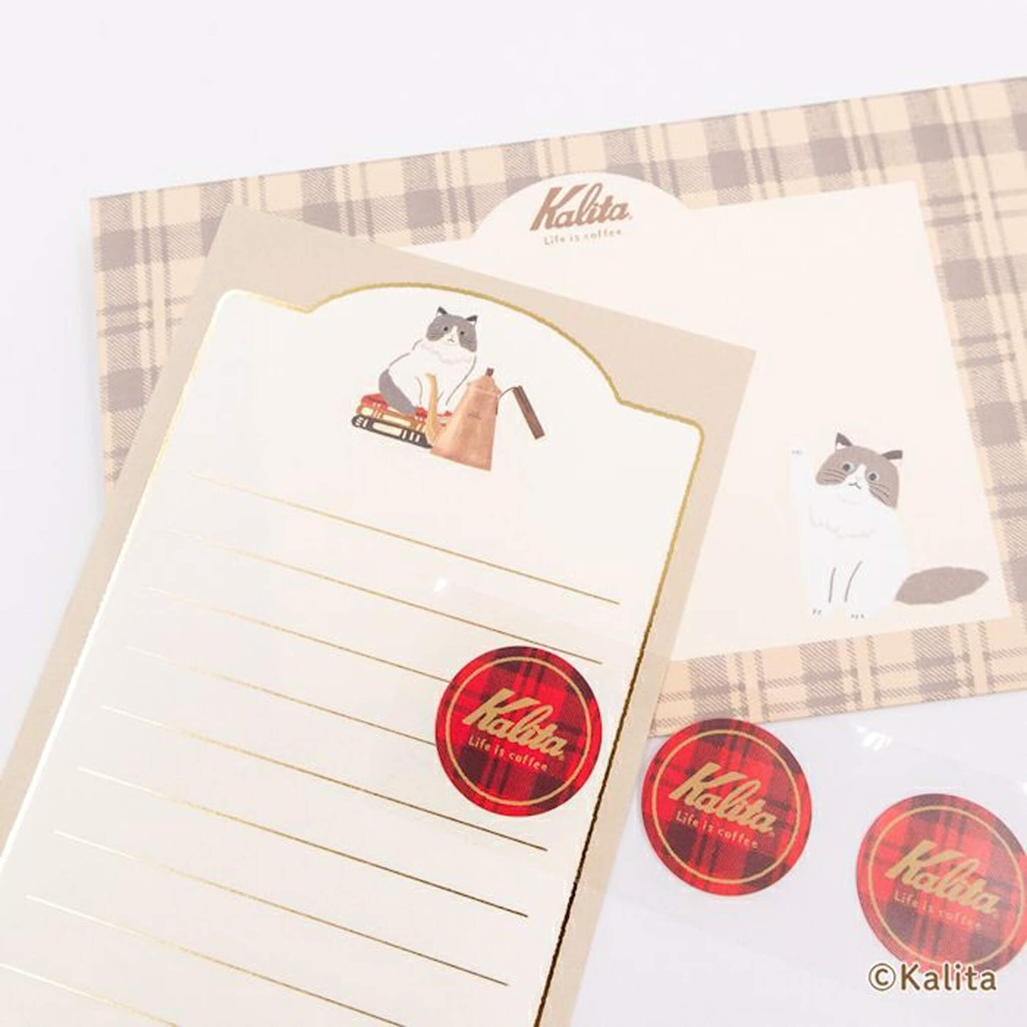 Furukawa Shiko × Kalita Foil - Stamped Mini Letter Set - White Coffee - Mini Letter Writing Sets