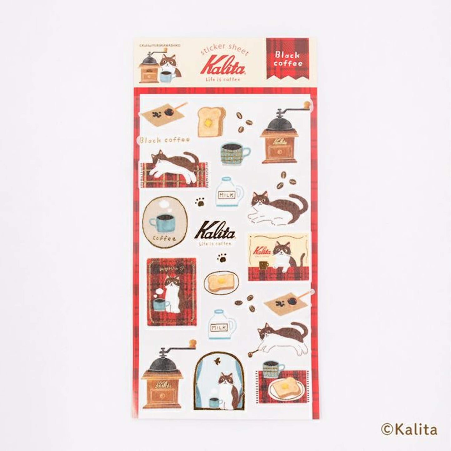 Furukawa Shiko × Kalita Foil - Stamped Sticker Sheet - Black Coffee - Sticker Sheets