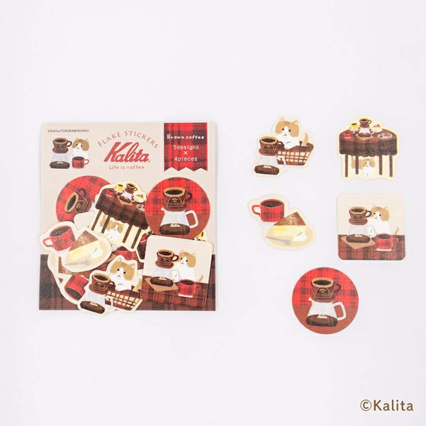 Furukawa Shiko × Kalita Washi Flake Sticker - Brown Coffee - Flake Stickers